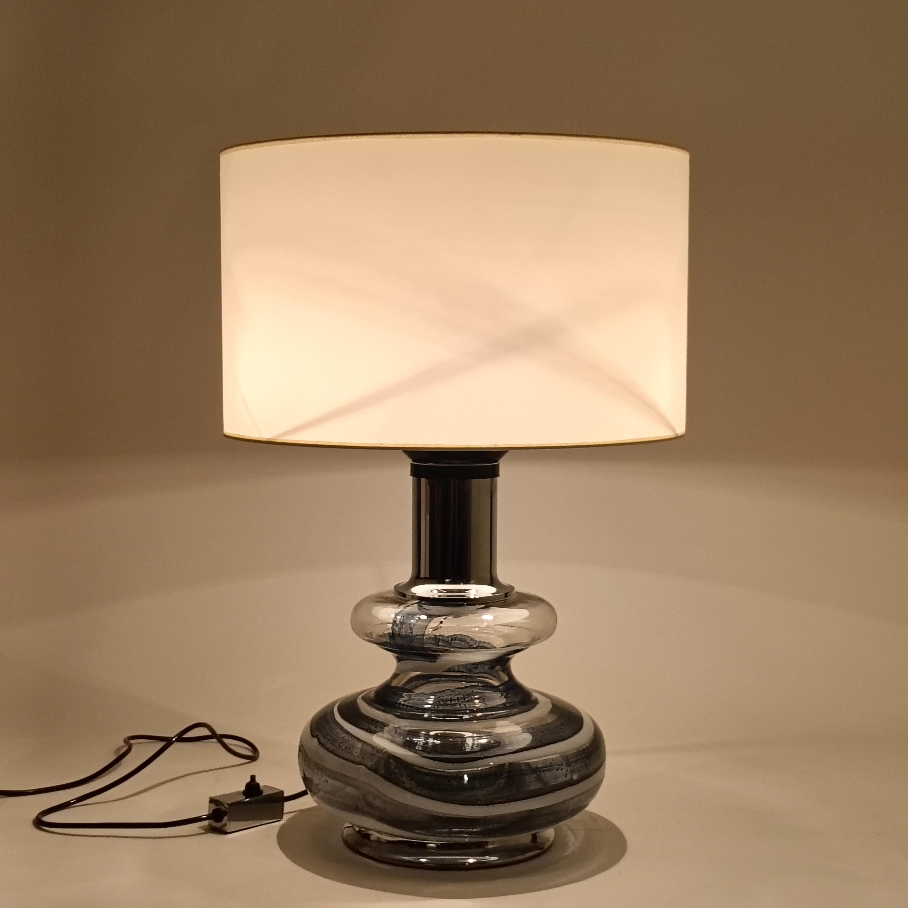 Late 20th Century Willy Rizzo. Brutalist murano glass table lamp for BD Lúmica, Spain, 1970s For Sale