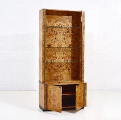 Willy Rizzo Burl Wood Bookcase, France, 1970