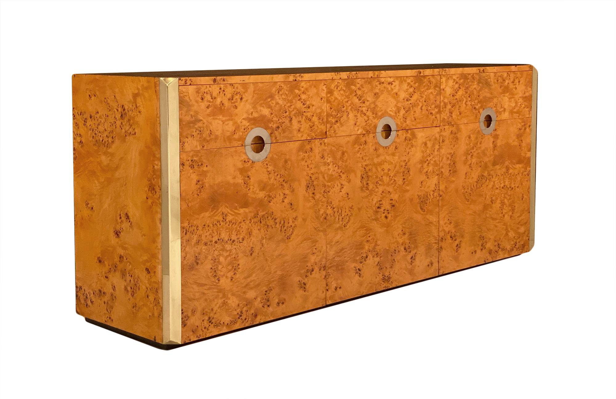 Mid-Century Modern Willy Rizzo Burled Buffet