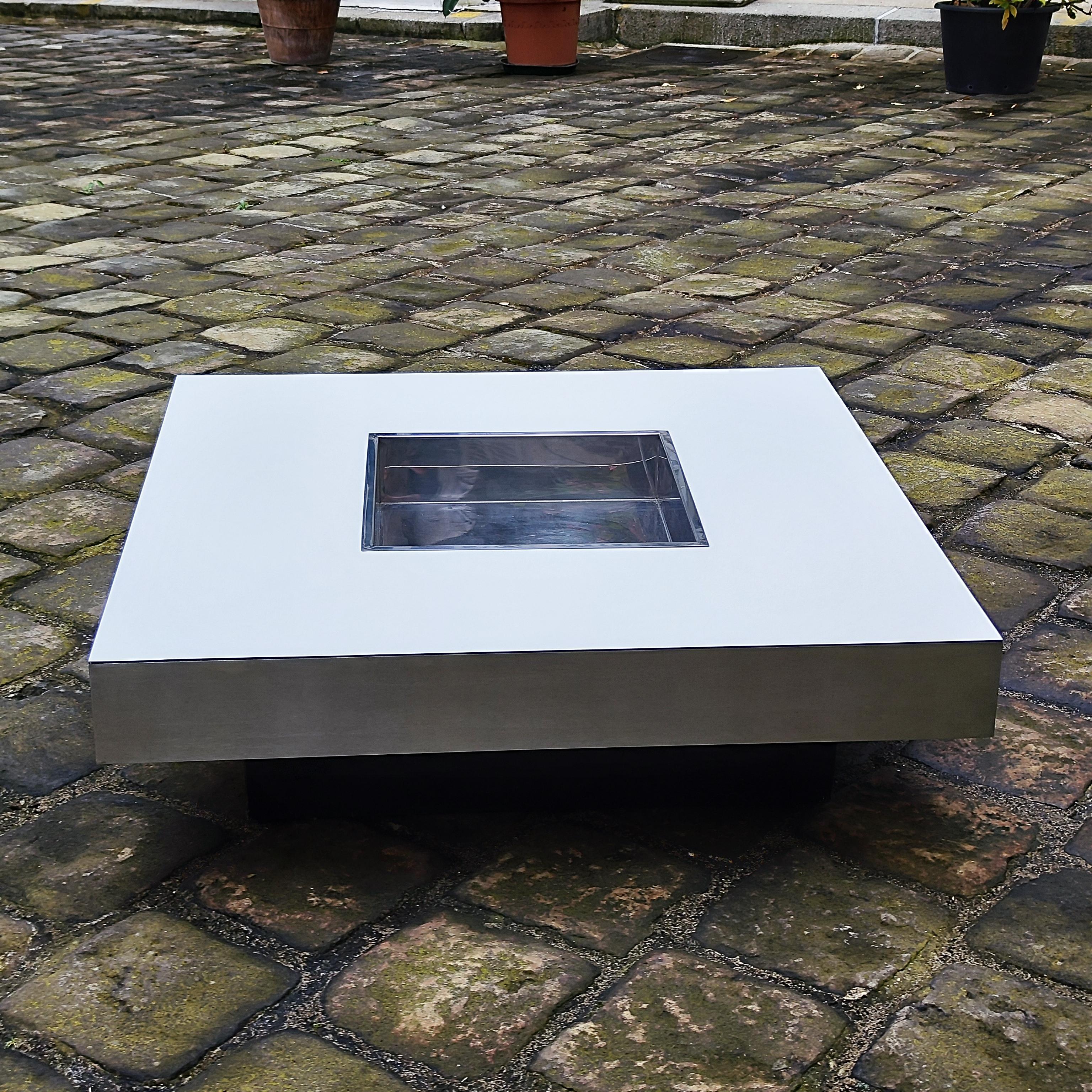 Table basse de bar centrale Willy Rizzo, années 70 - 1970 en vente 1