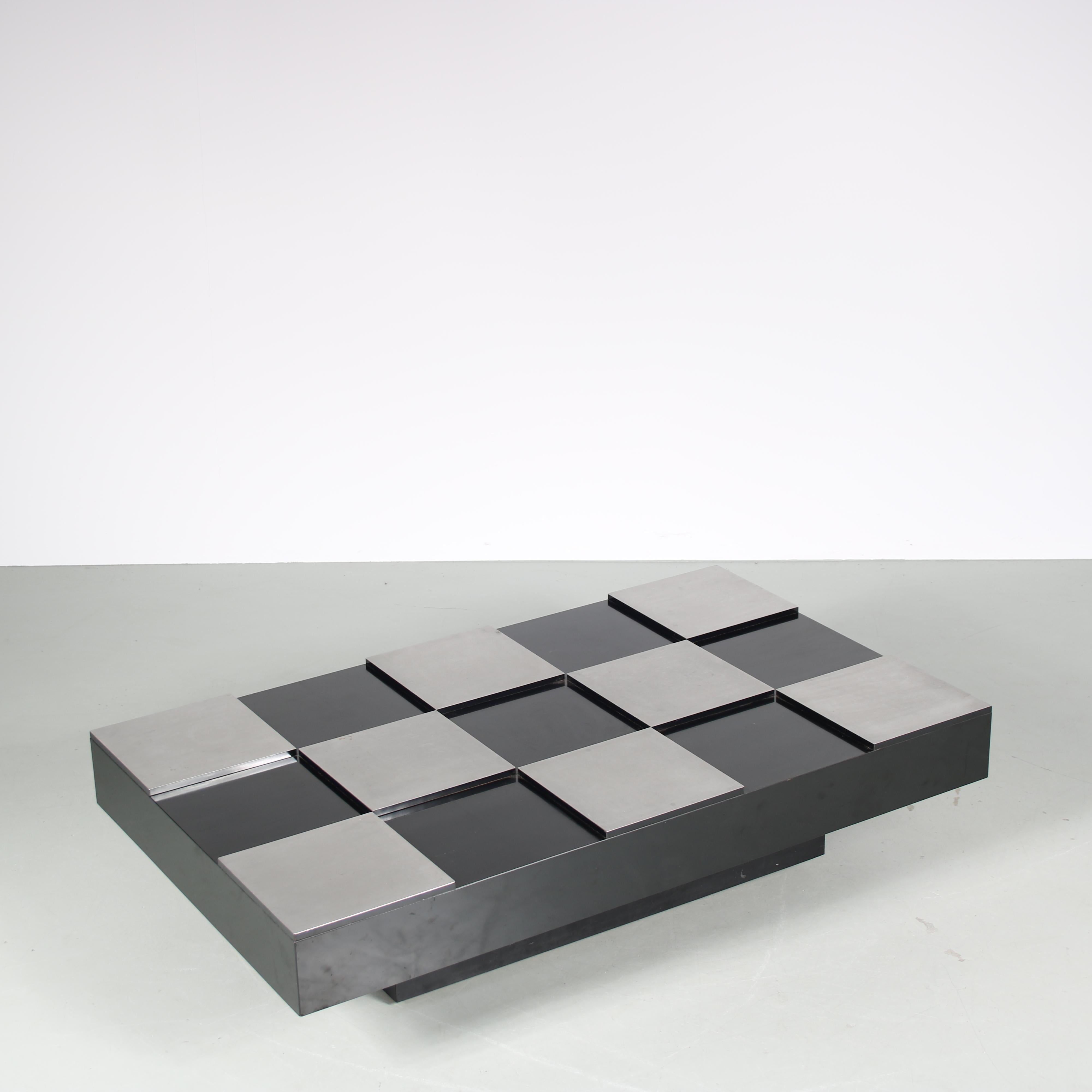 Late 20th Century Willy Rizzo “Checkerboard” Table, Italy, 1970 For Sale