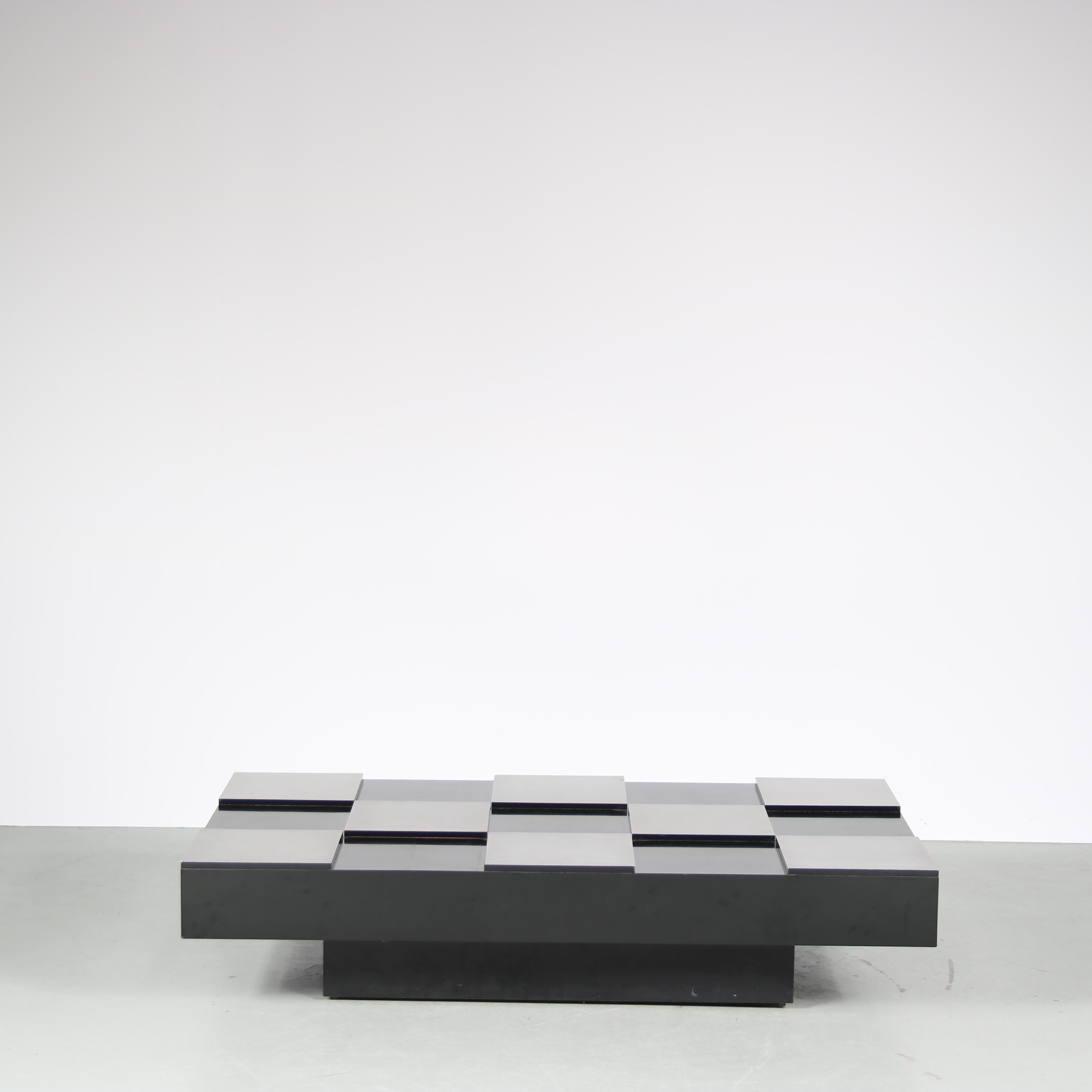 Willy Rizzo “Checkerboard” Table, Italy, 1970 For Sale 2