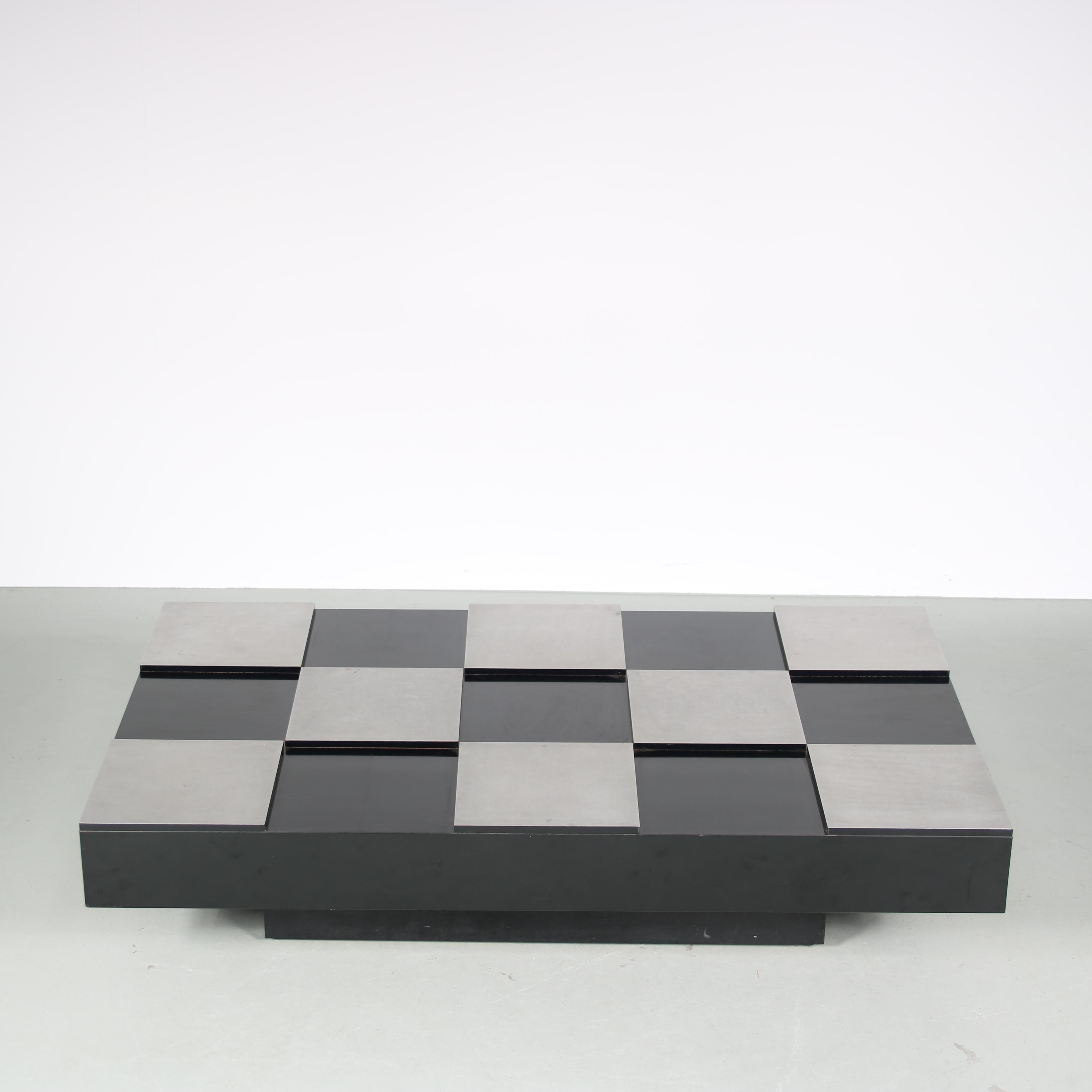 Willy Rizzo “Checkerboard” Table, Italy, 1970 For Sale 3