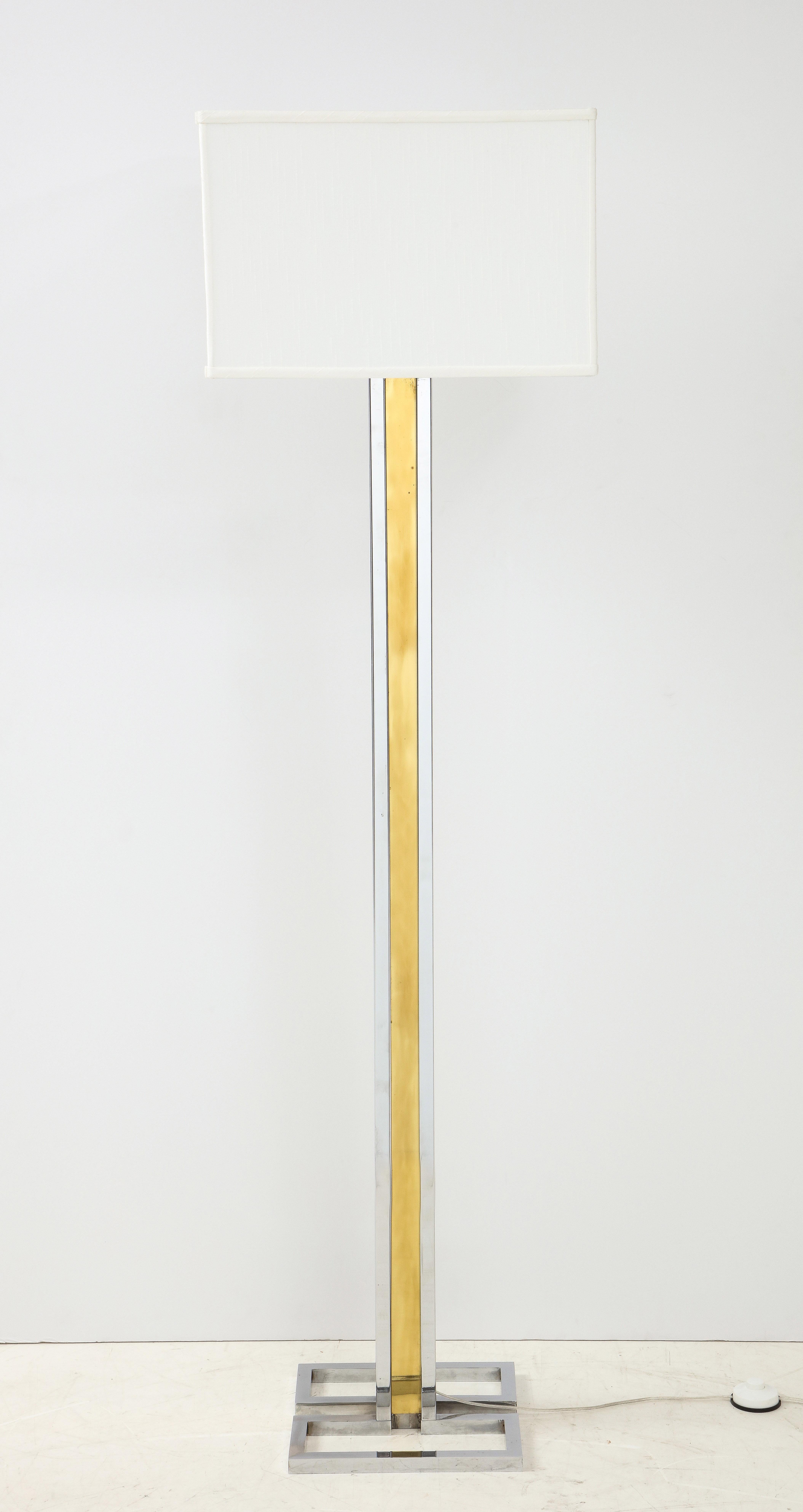 Willy Rizzo Chrome and Brass Floor Lamp 4