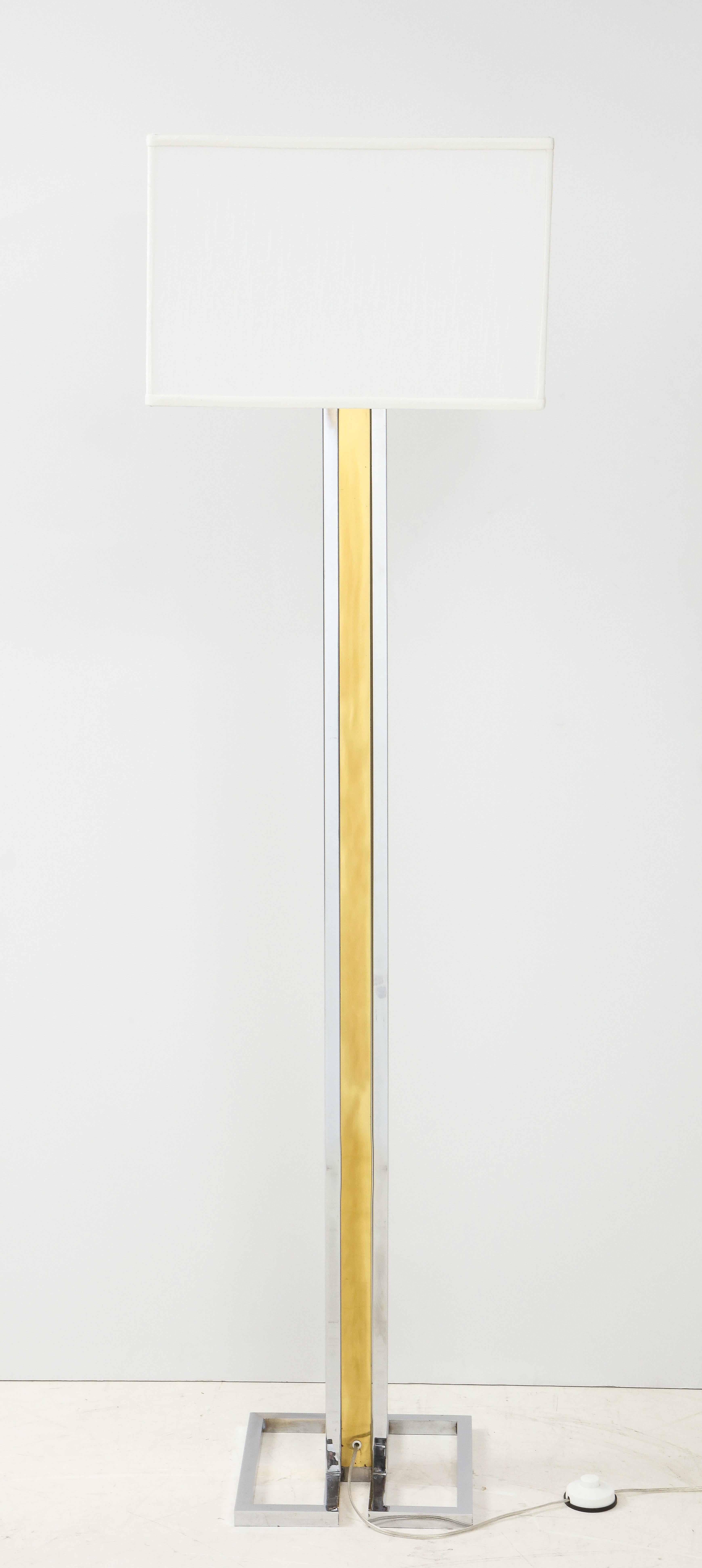 Willy Rizzo Chrome and Brass Floor Lamp 5