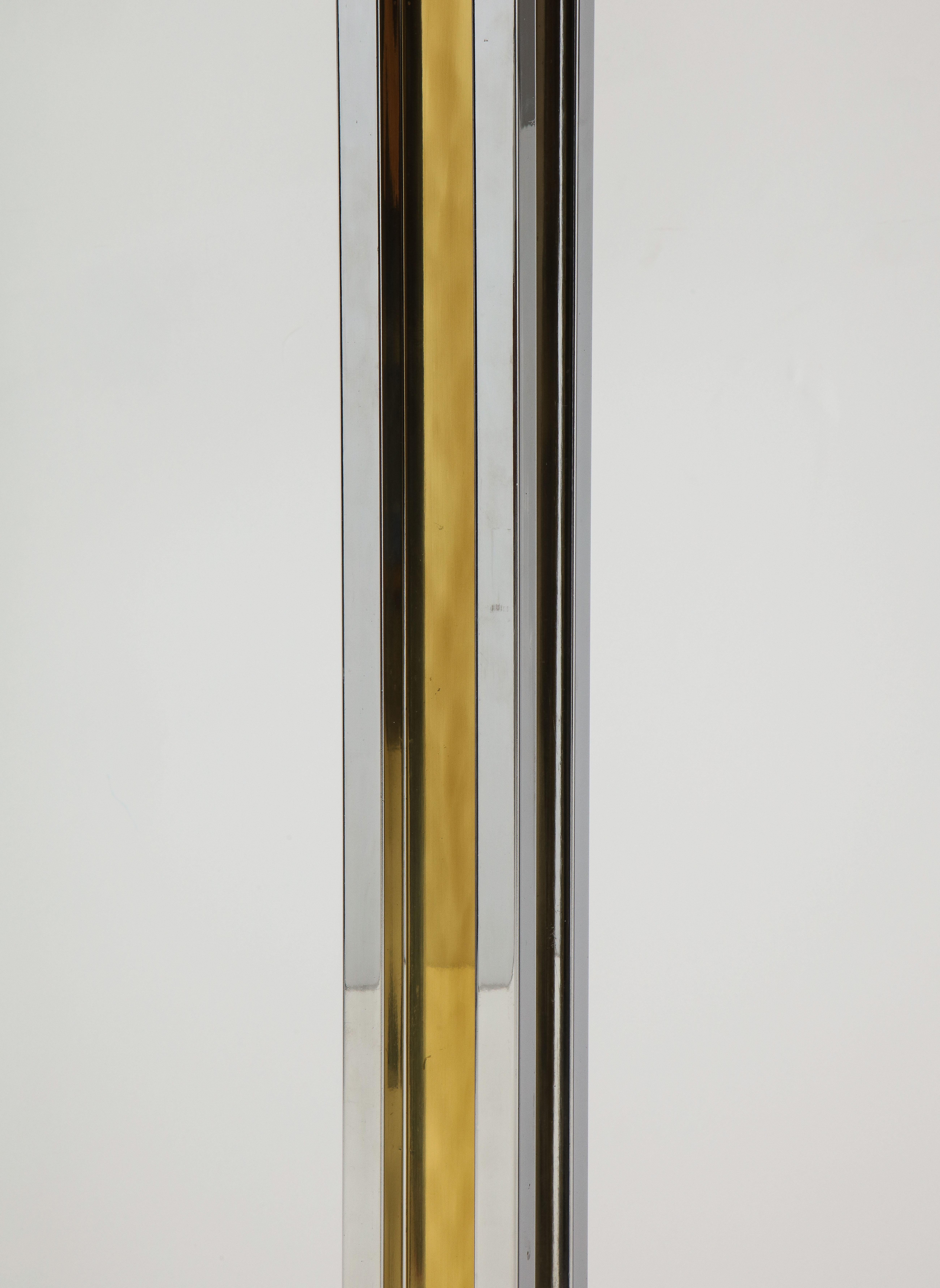 Willy Rizzo Chrome and Brass Floor Lamp 1