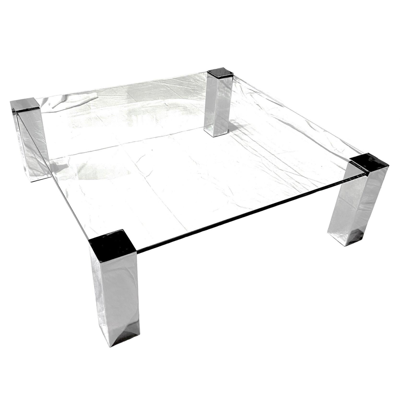 Designed by Willy Rizzo

Made in Italy

Chrome Leg Coffee Table

Glass Top

Measurements:

 Height: 14