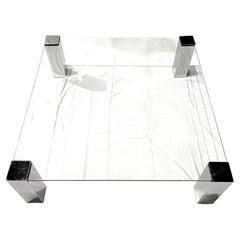 Vintage Willy Rizzo Chrome & Glass Coffee Table
