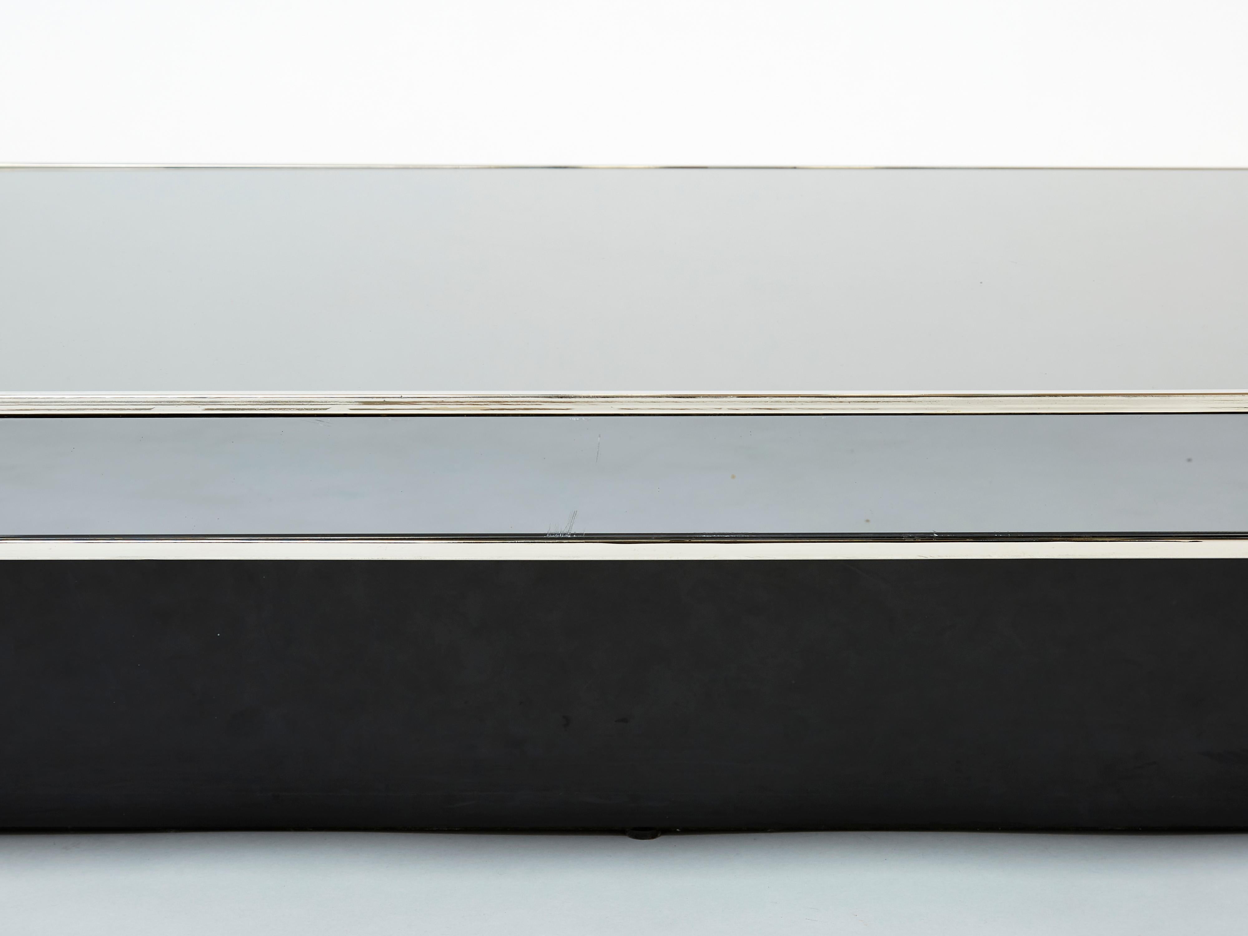 Willy Rizzo Chrome Smoked Mirror Coffee Table for Cidue, 1970s 2