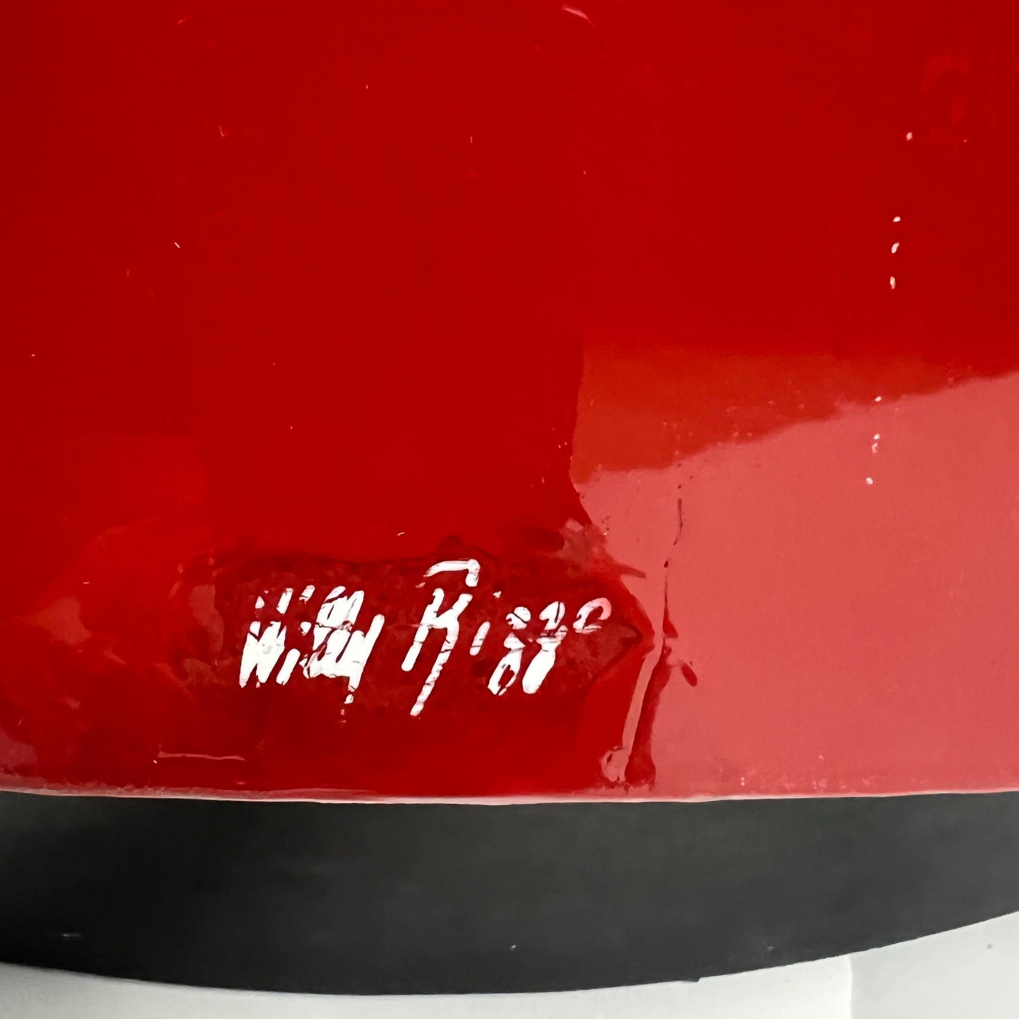 Willy Rizzo Coffee Table 'TRG', Red Lacquer and Brass, Italy, 1969 11