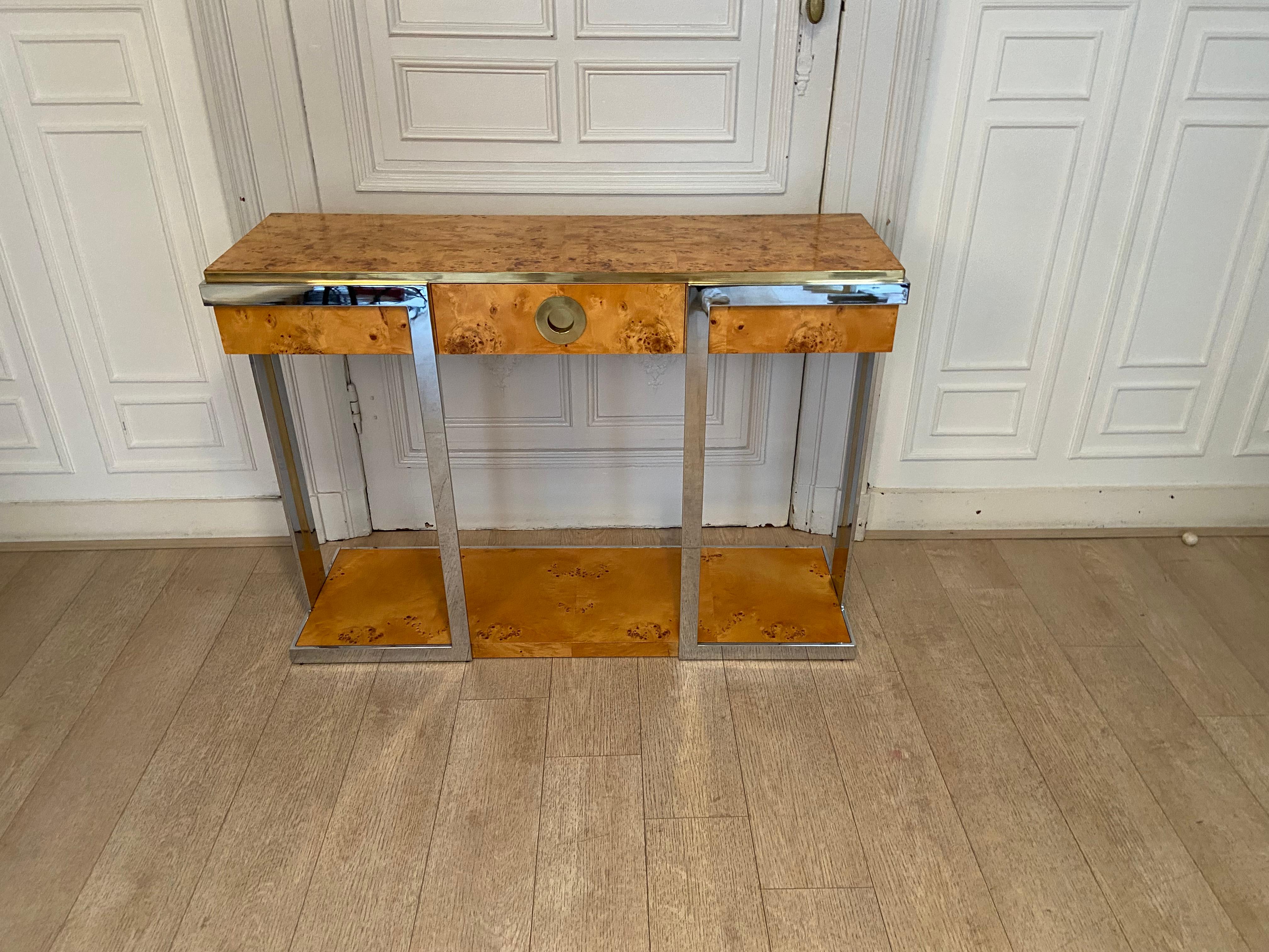 Mid-Century Modern Willy Rizzo Console for Mario Sabot 'Alveo Collection' For Sale
