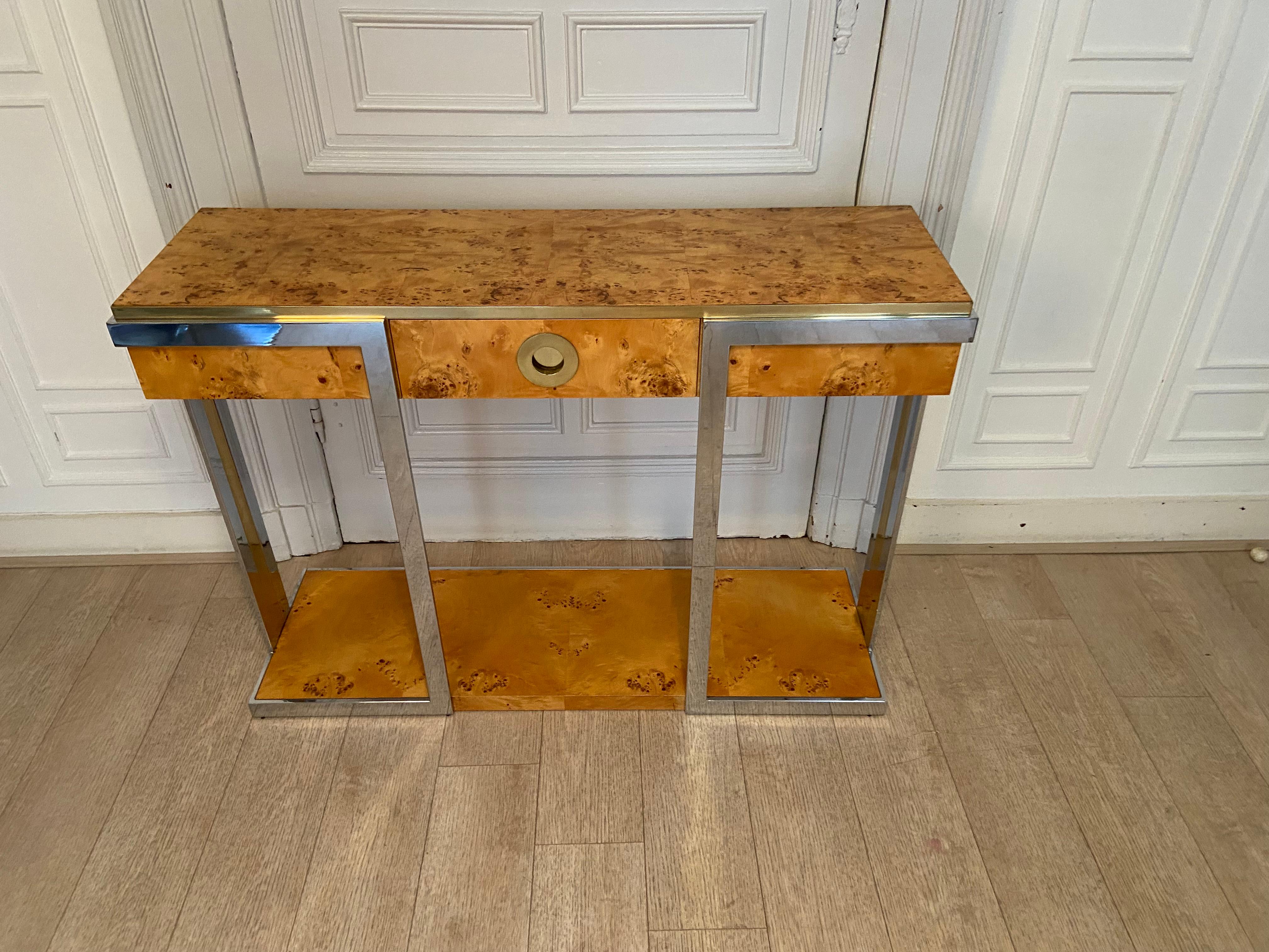 Italian Willy Rizzo Console for Mario Sabot 'Alveo Collection' For Sale