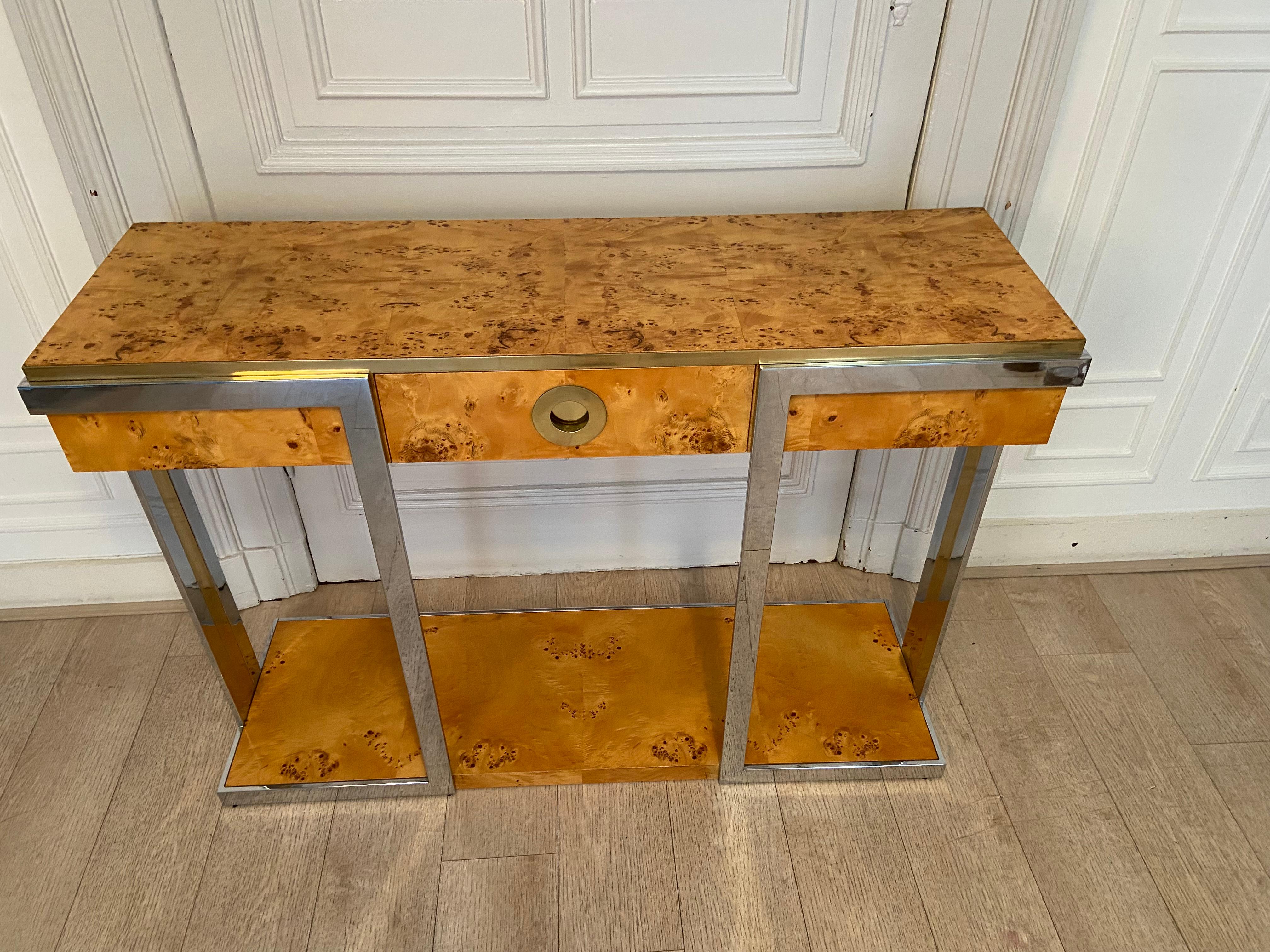 Willy Rizzo Console for Mario Sabot 'Alveo Collection' In Good Condition For Sale In Brussels , BE