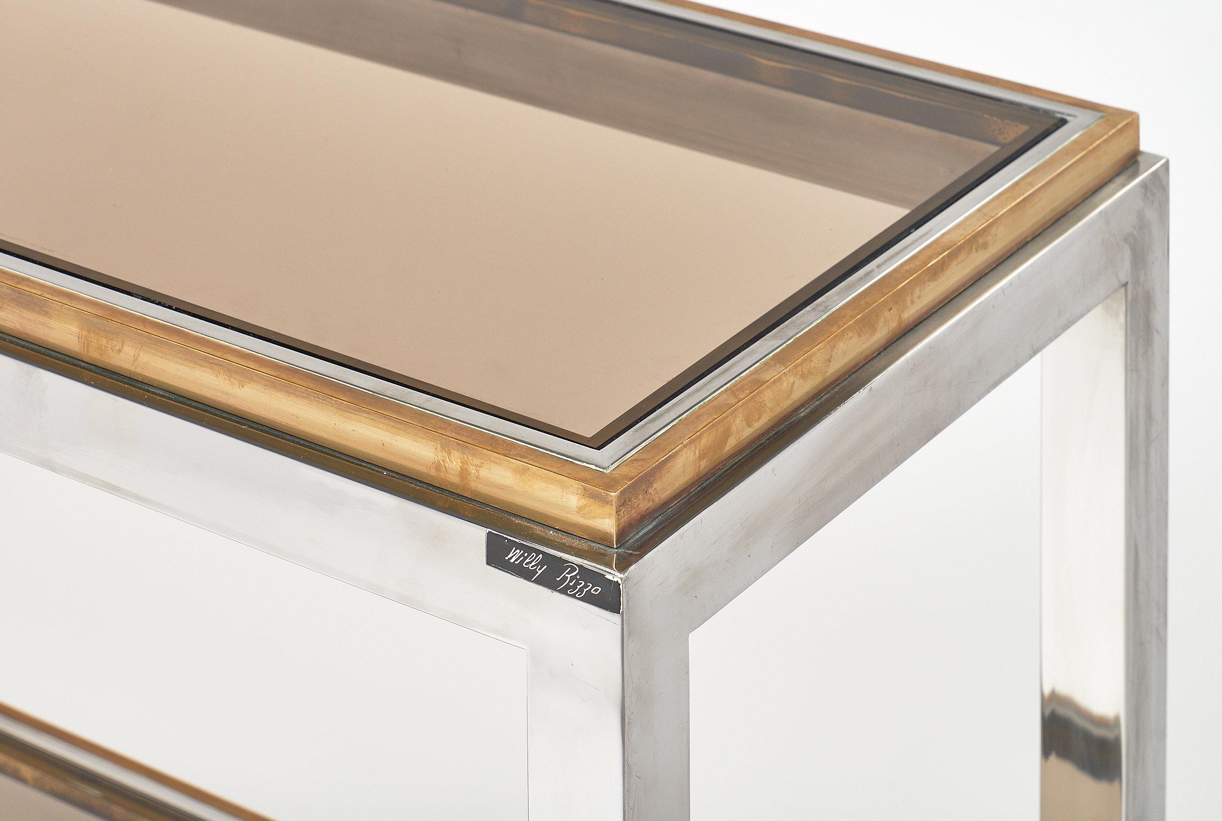 Mid-Century Modern Willy Rizzo Console Table For Sale