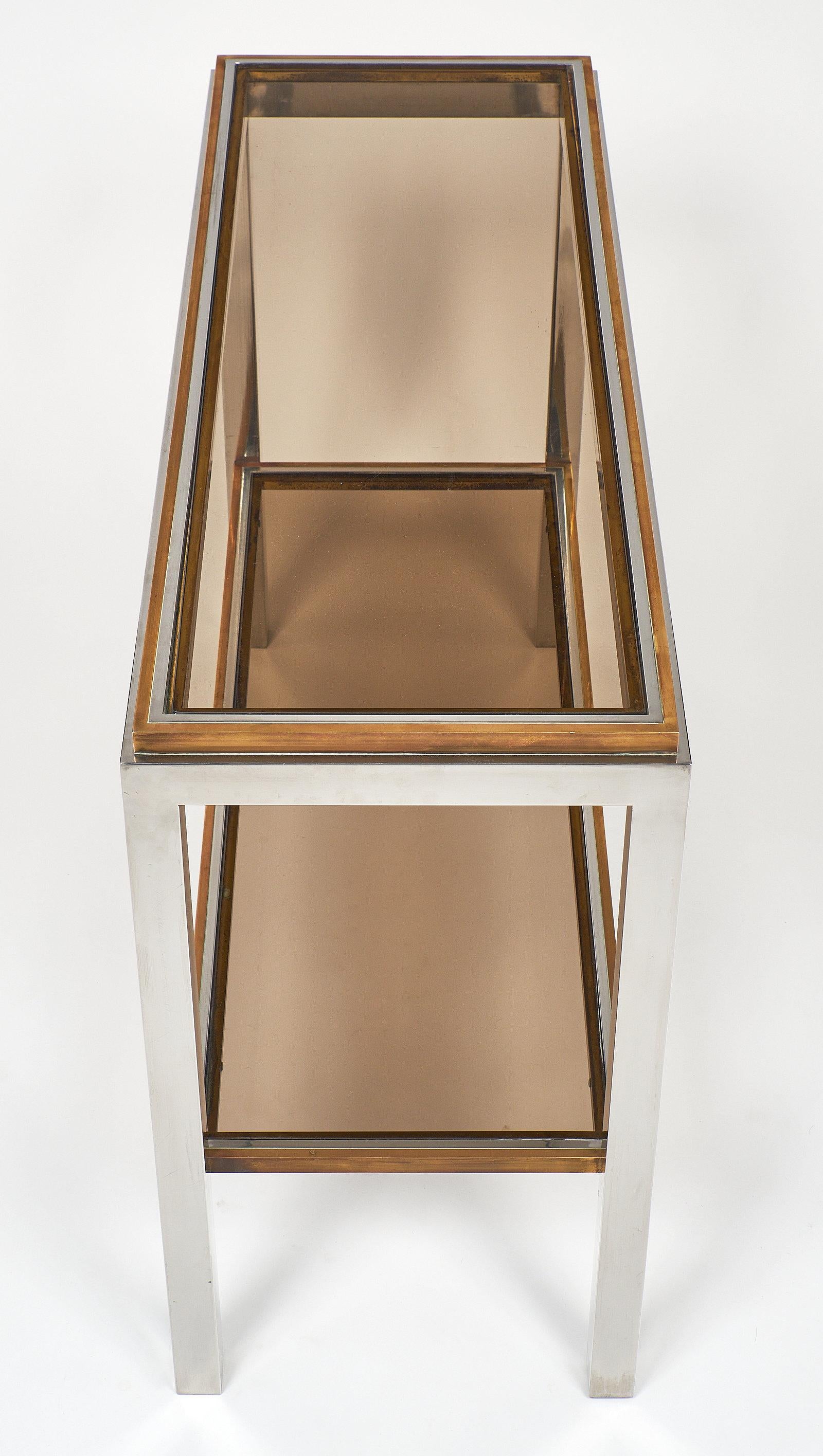 Brass Willy Rizzo Console Table For Sale