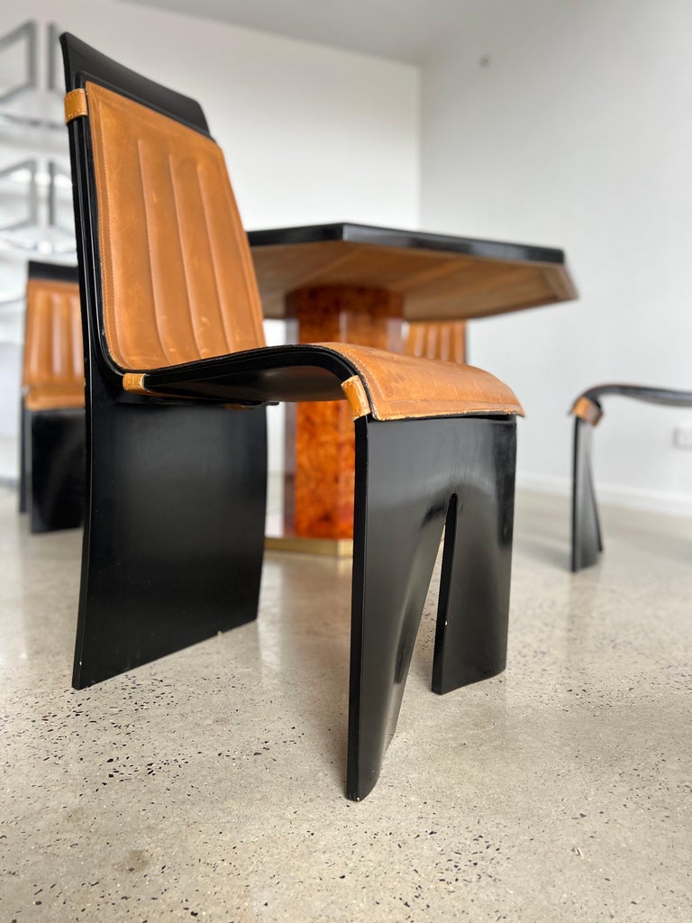 Mid-Century Modern Willy Rizzo Dining Chairs for Mario Sabon For Sale