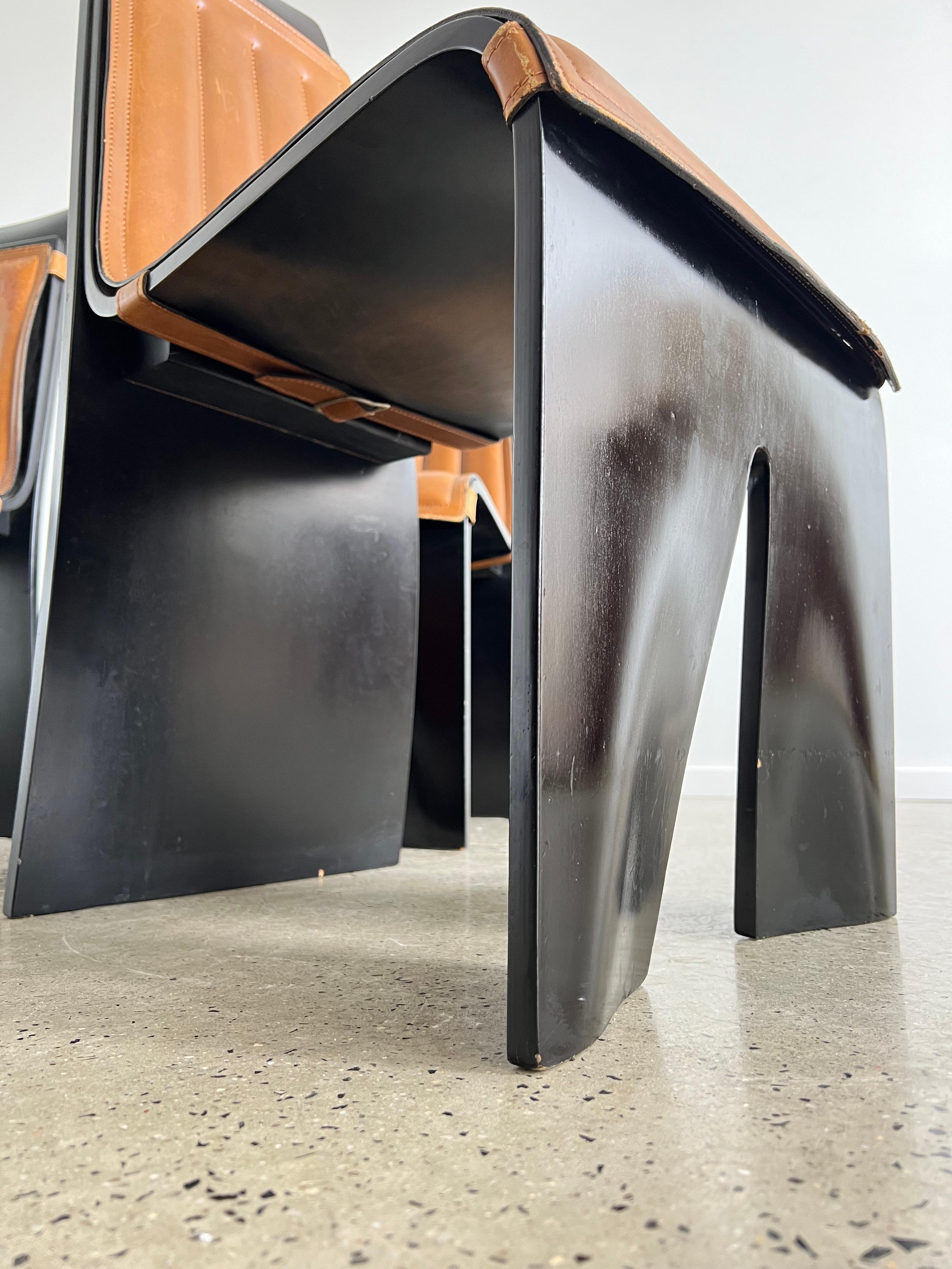 Lacquered Willy Rizzo Dining Chairs for Mario Sabon For Sale