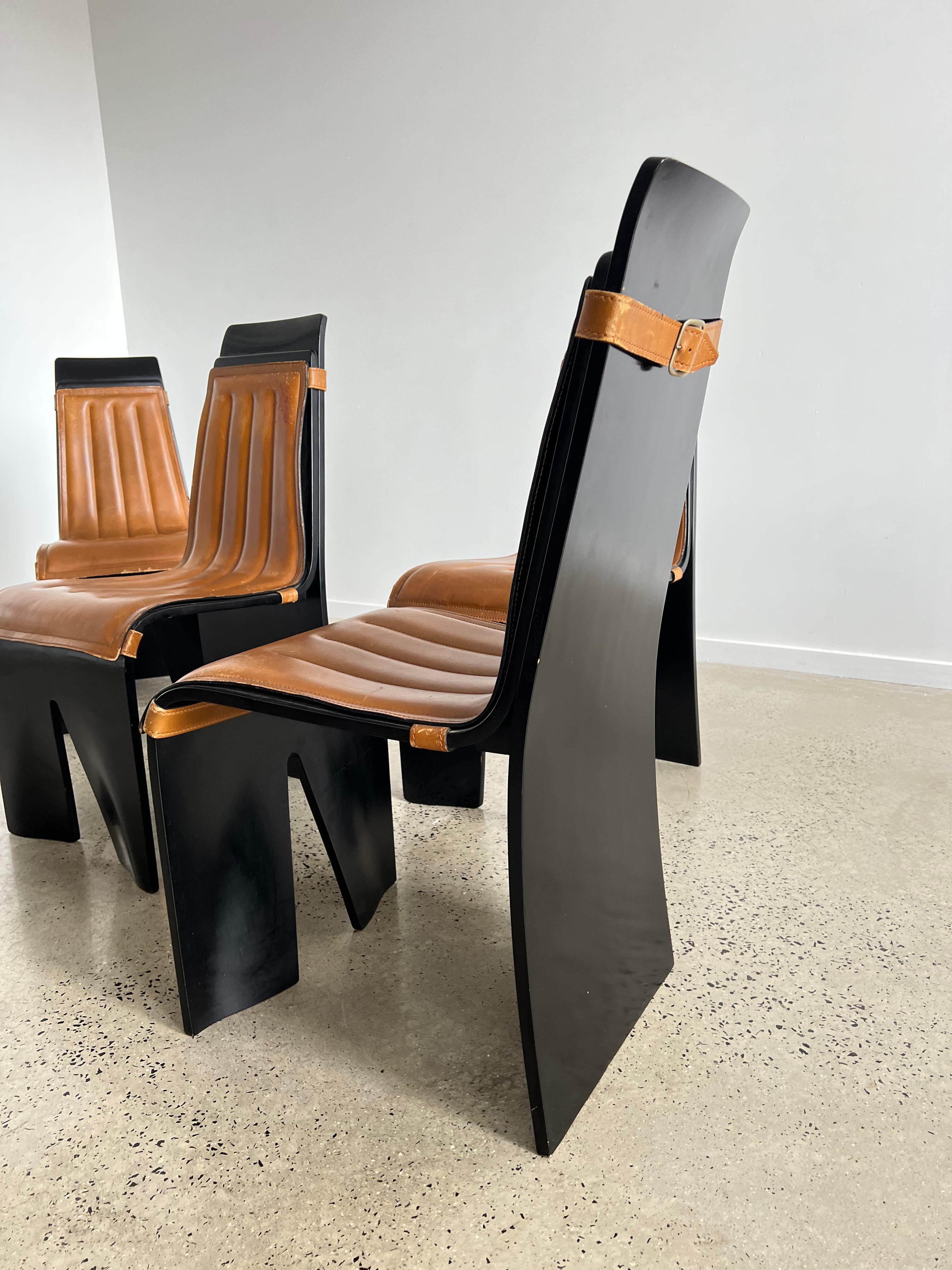 Mid-20th Century Willy Rizzo Dining Chairs for Mario Sabon For Sale