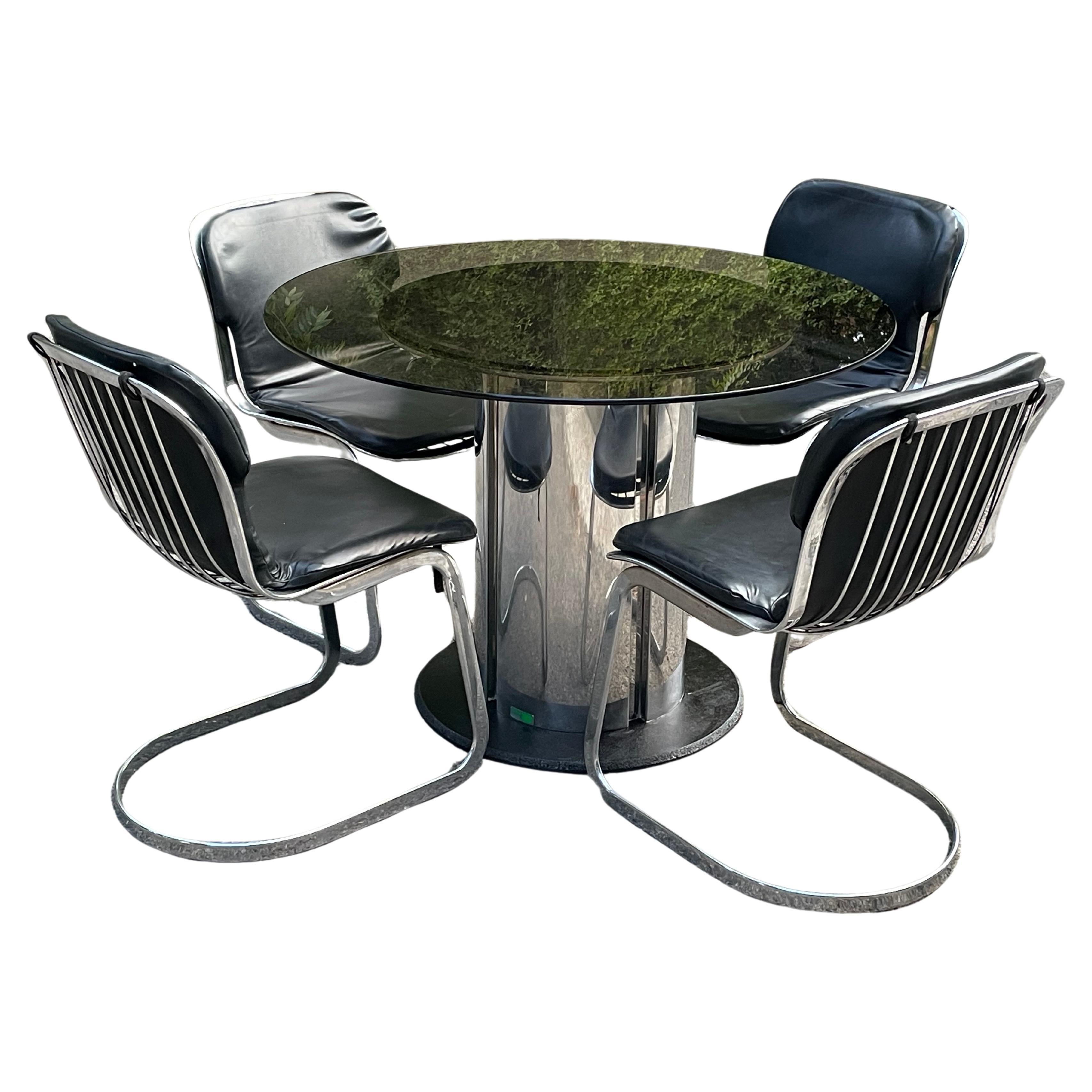 Mid-Century Modern Ensemble de salle à manger Willy Rizzo pour Cidue, Italie, années 1970