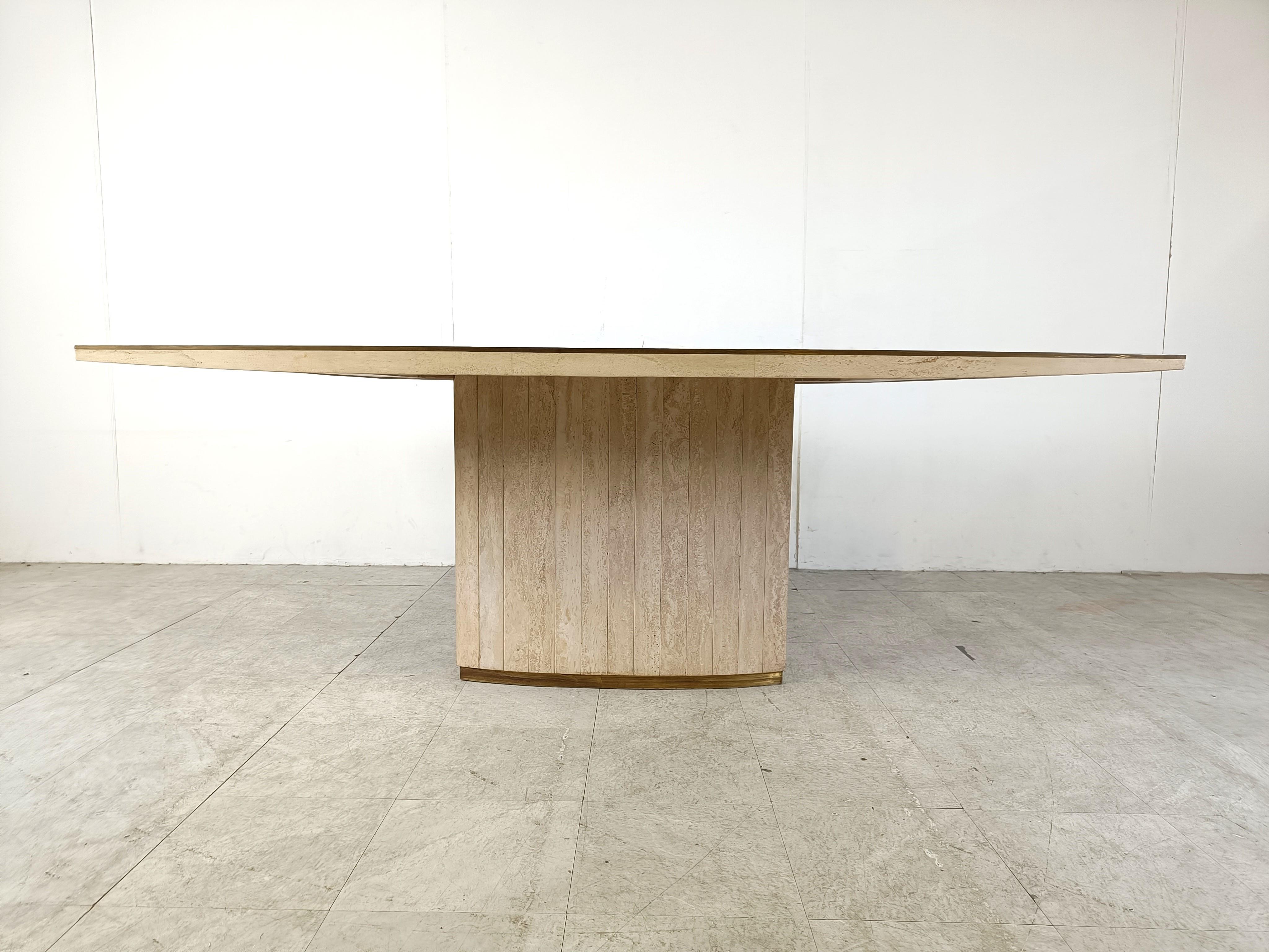 French Willy rizzo dining table for Jean Charles, 1970s
