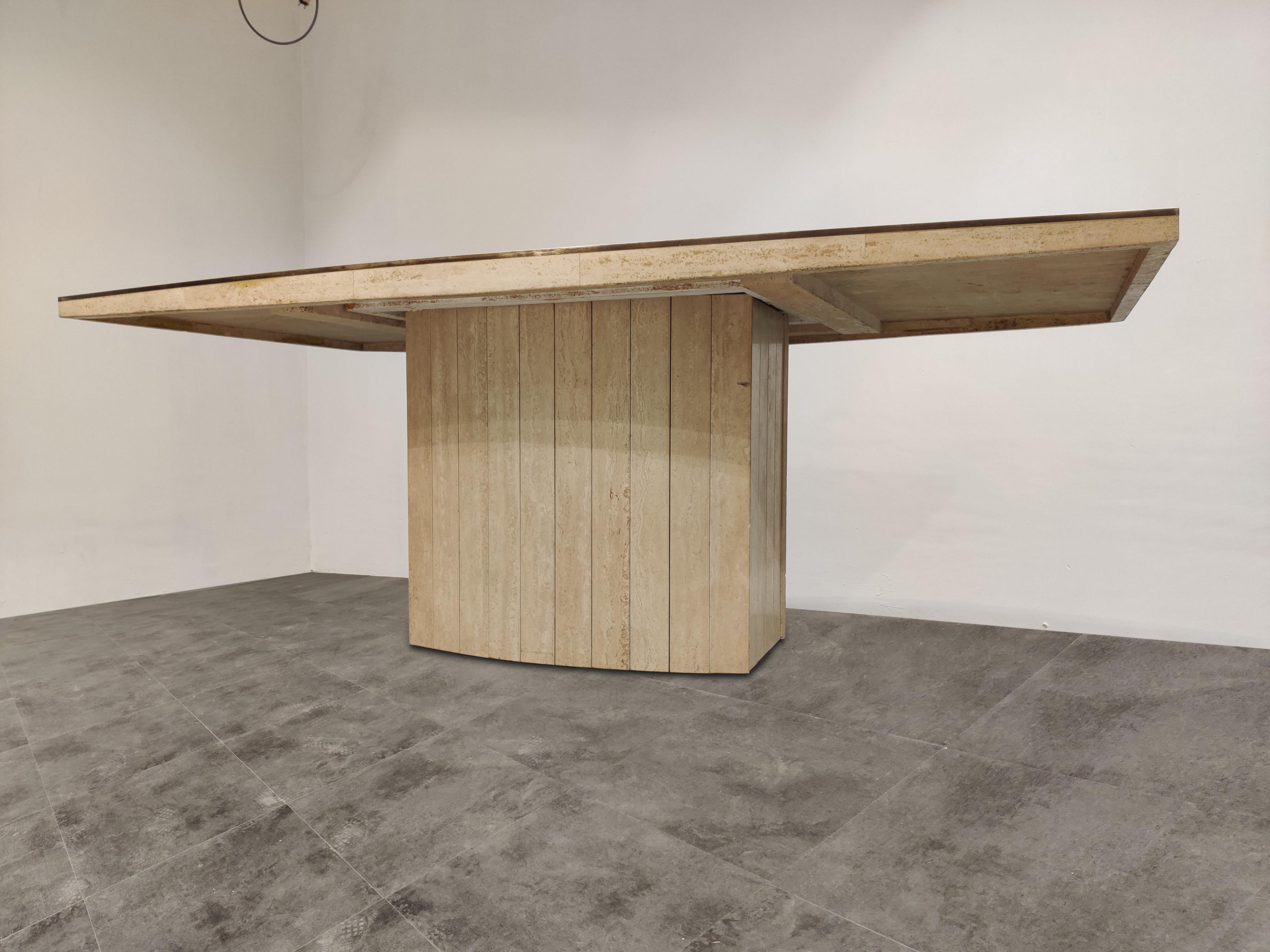 Brass Willy Rizzo Dining Table for Jean Charles, 1970s