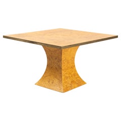 Willy Rizzo Dining Table in Burl & Brass, "Savage", Italian Modern, Made 1970s