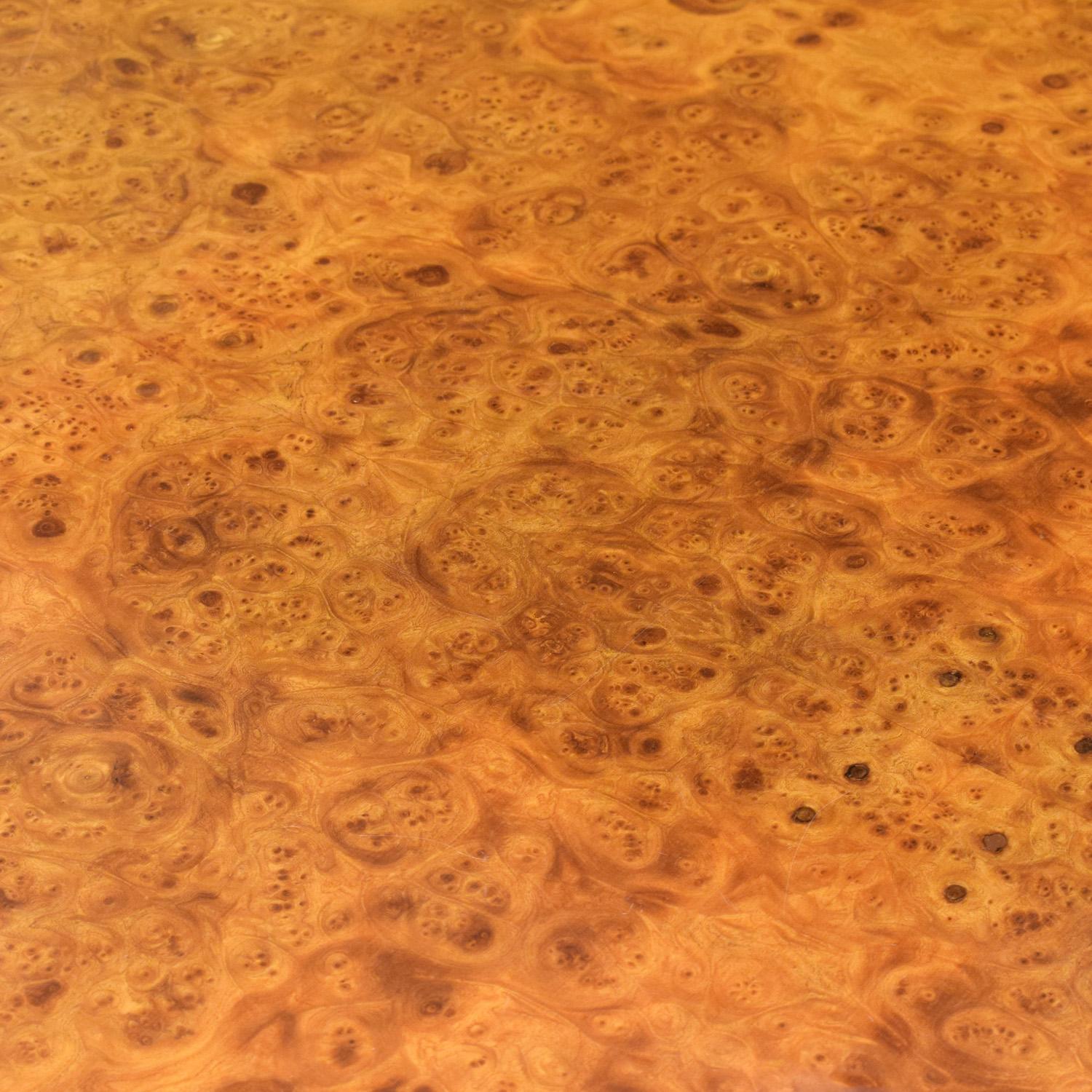 italien Table de salle à manger Willy Rizzo en chrome et broussin, 1970 en vente
