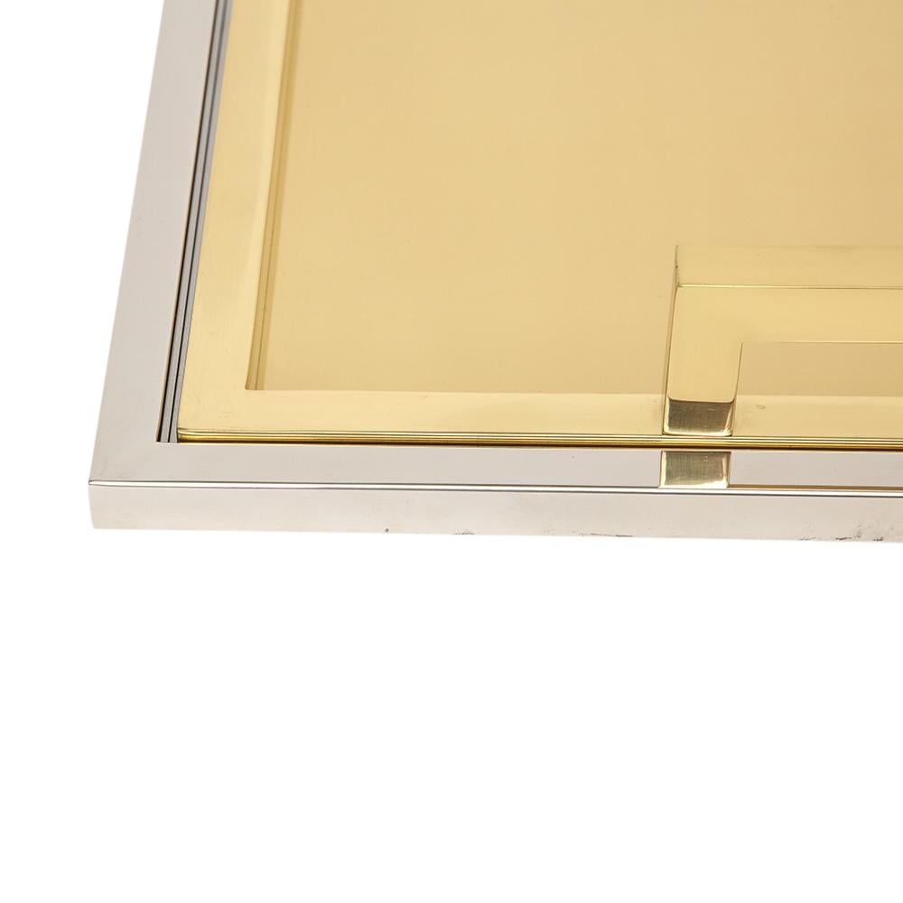 Willy Rizzo Drink Trays, Brass, Polished Stainless Steel, Signed For Sale 6