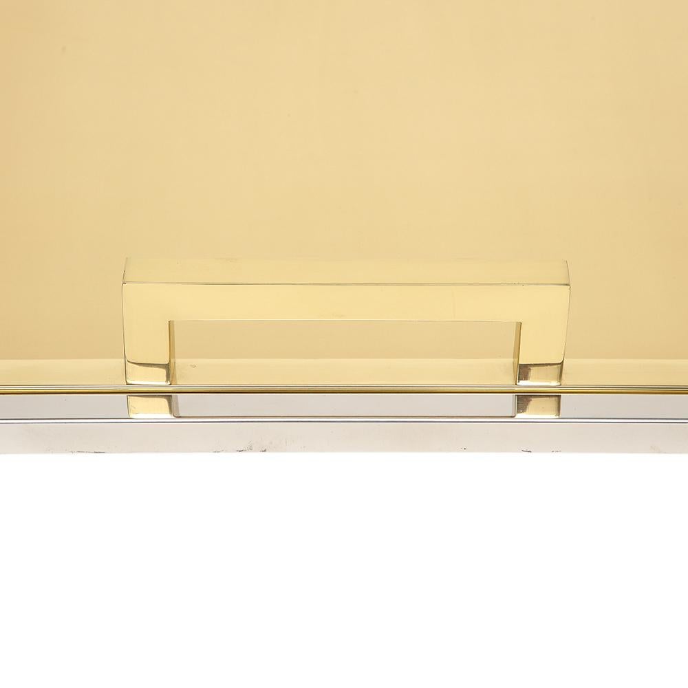Willy Rizzo Drink Trays, Brass, Polished Stainless Steel, Signed For Sale 7