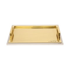 Plateaux à boire Willy Rizzo, laiton, acier inoxydable poli, signé