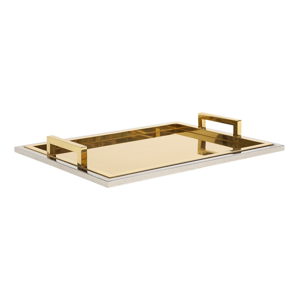 Modern Willy Rizzo Drink Trays, Brass, Polished Stainless Steel, Signed For Sale