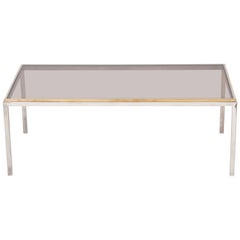 Willy Rizzo "Flaminia" Brass and Chrome Dining Table, 1970s