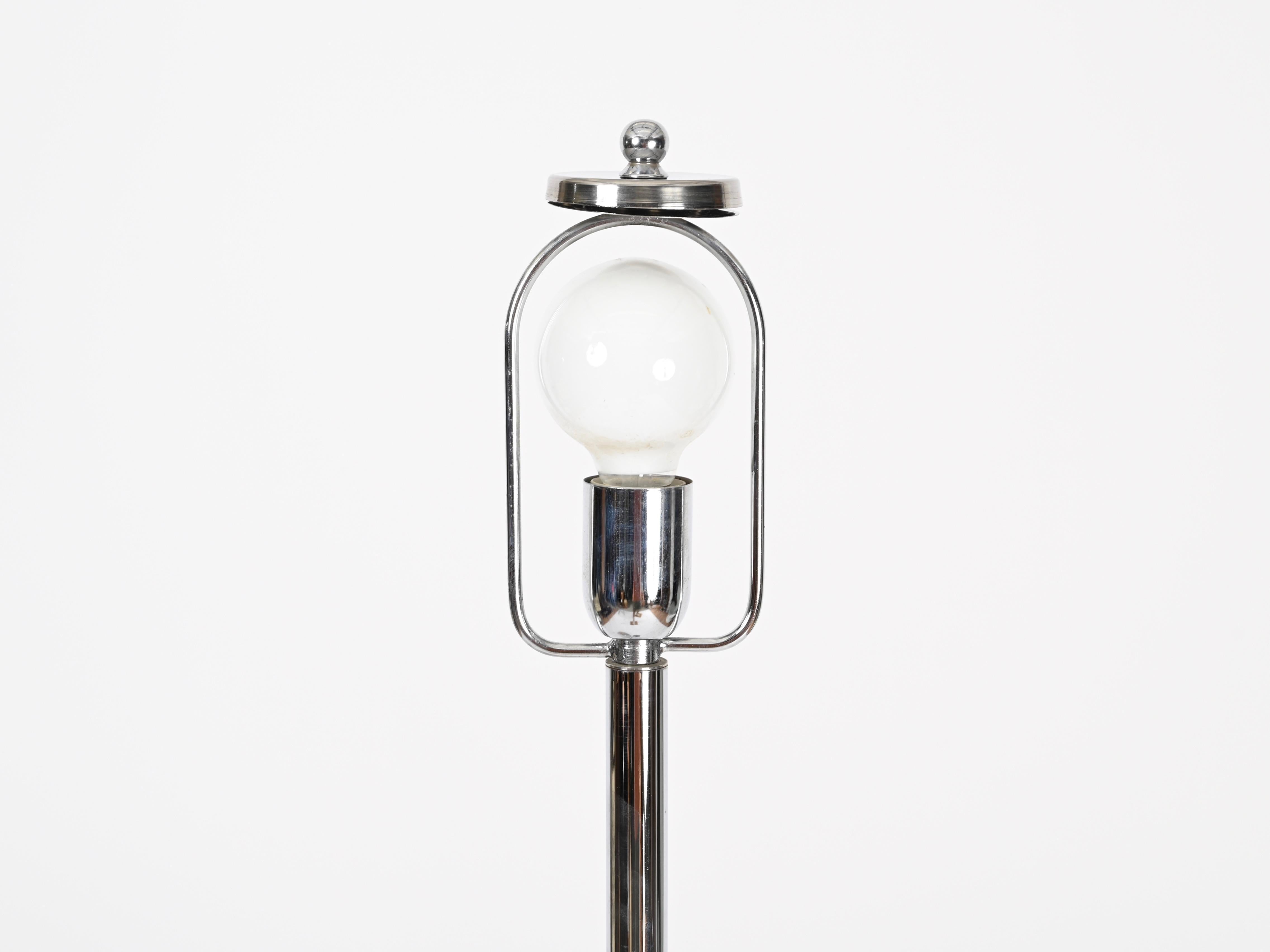 Willy Rizzo  Floor Lamp in Chrome and Tortoiseshell Effect Lucite, Italy 1970s For Sale 2