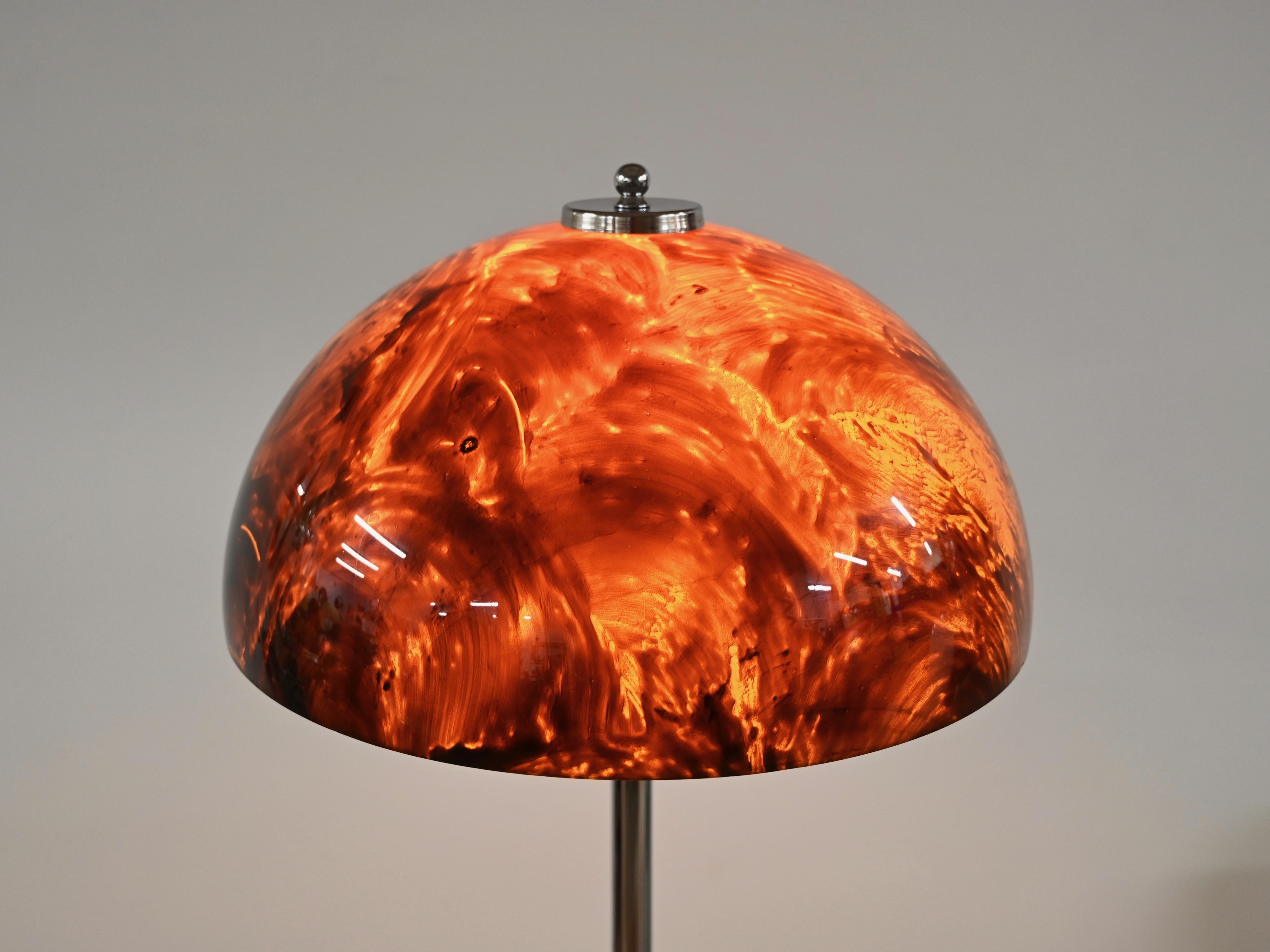 Willy Rizzo  Floor Lamp in Chrome and Tortoiseshell Effect Lucite, Italy 1970s For Sale 5