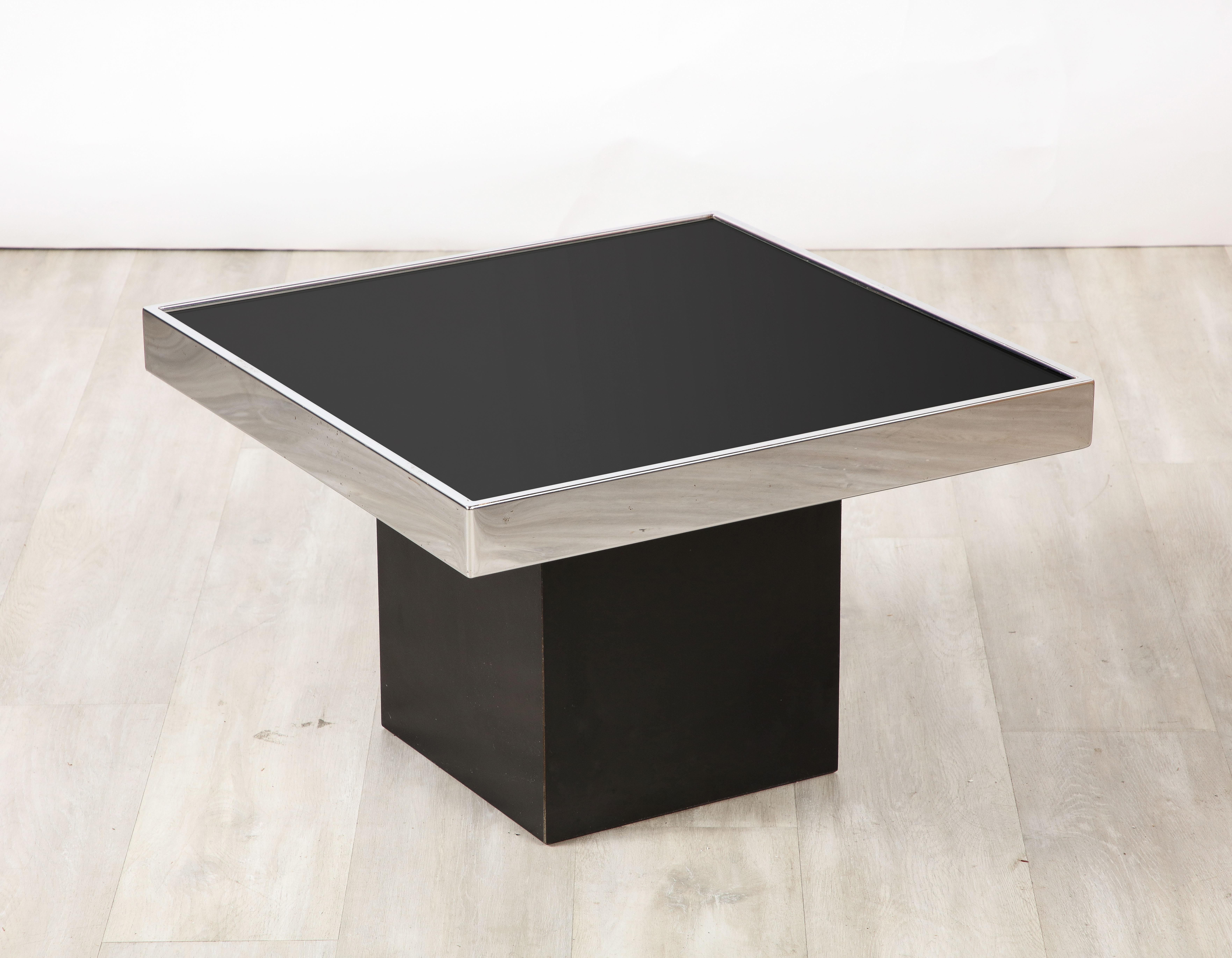 Willy Rizzo for Cidue Chrome and Glass Coffee / Side Table, Italy, circa 1970 For Sale 4