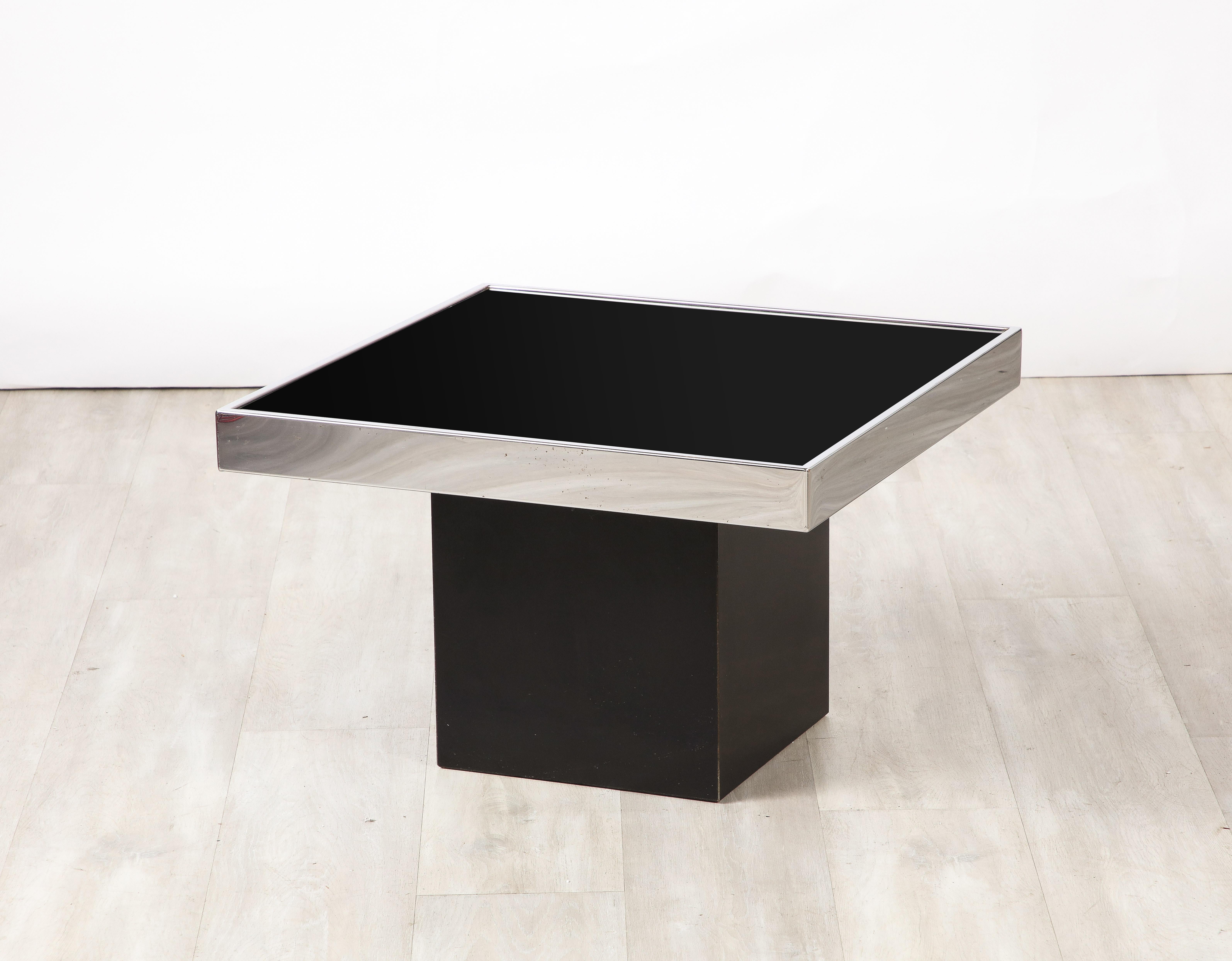 Italian Willy Rizzo for Cidue Chrome and Glass Coffee / Side Table, Italy, circa 1970 For Sale