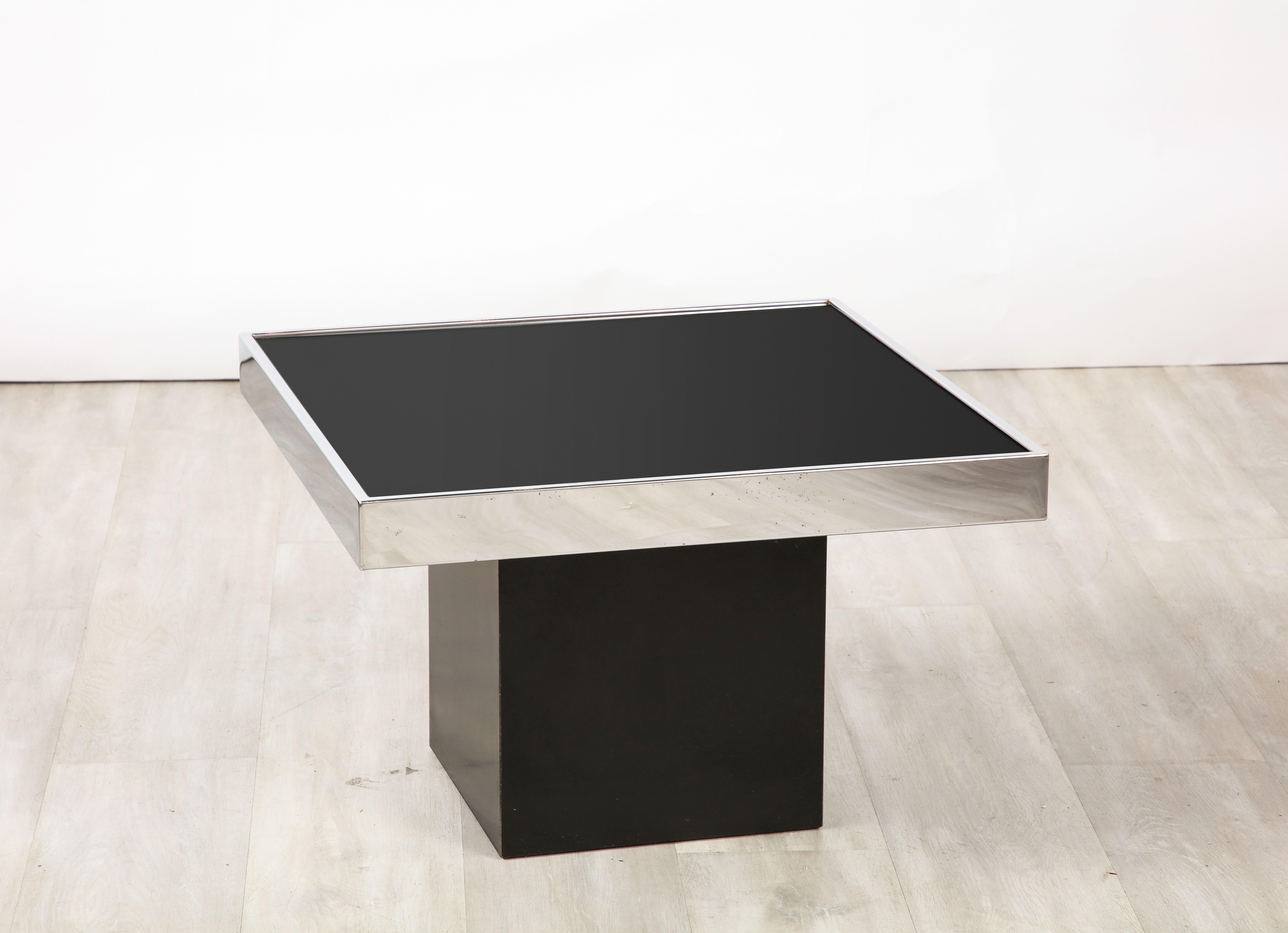 Willy Rizzo for Cidue Chrome and Glass Coffee / Side Table, Italy, circa 1970 For Sale 3