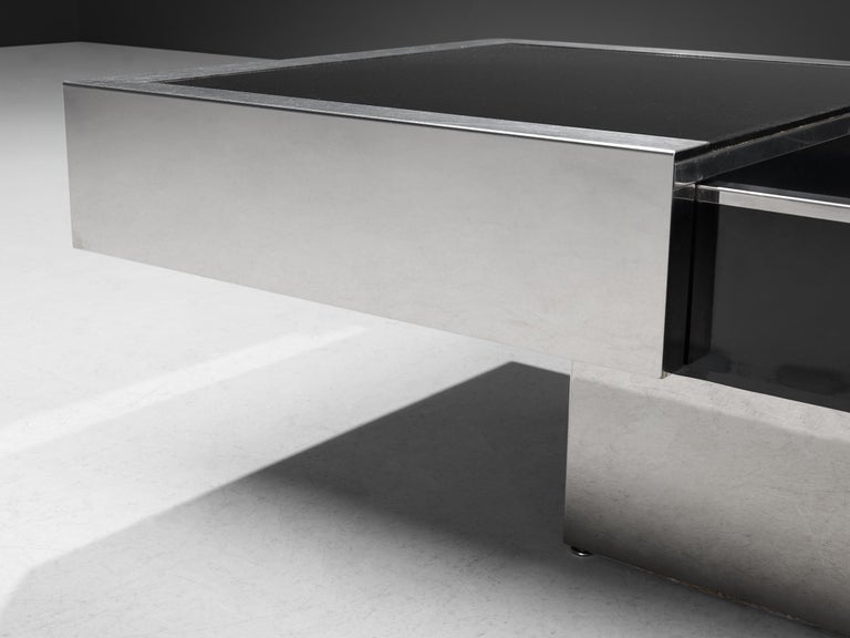 Metal Willy Rizzo for Cidue Hidden Bar Coffee Table