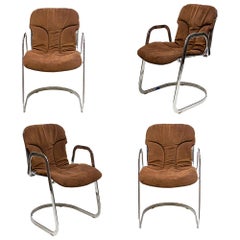 Willy Rizzo for Cidue Suede Chairs 'Set of 4'