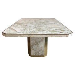 Willy Rizzo for Jean Charles Italian Marble & Brass Dining Table, 1960