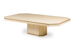 Willy Rizzo for Jean Charles Italian Monumental Travertine Marble Coffee Table