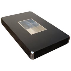 Willy Rizzo for Mario Sabot Black Laminate and Chrome Steel Coffee Table
