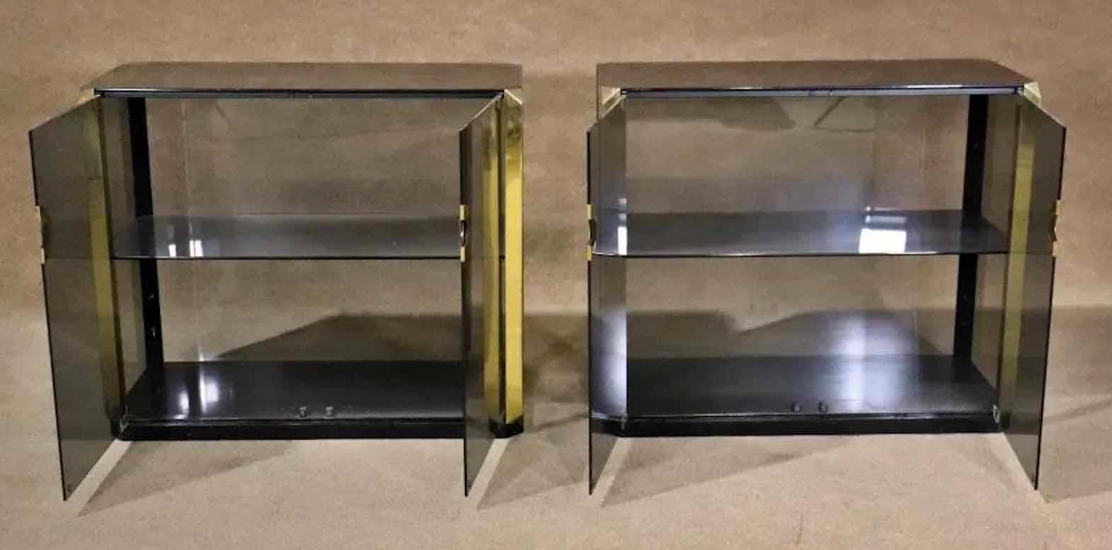 Mid-Century Modern Willy Rizzo for Mario Sabot Glass Cabinets For Sale