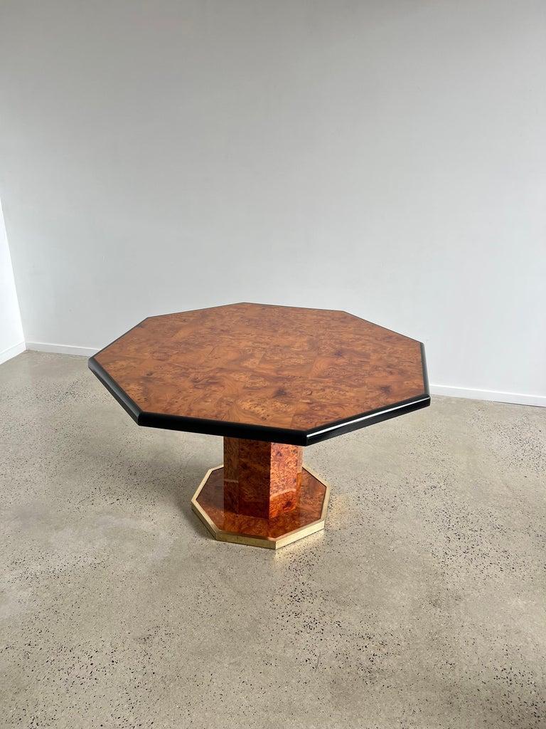 Late 20th Century Willy Rizzo for Mario Sabot Octagonal Dining Table For Sale