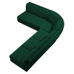 Willy Rizzo for Mario Sabot Sectional Corner Sofa in Green Upholstery