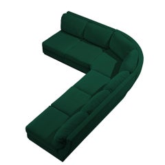 Willy Rizzo for Mario Sabot Sectional Corner Sofa in Green Velvet