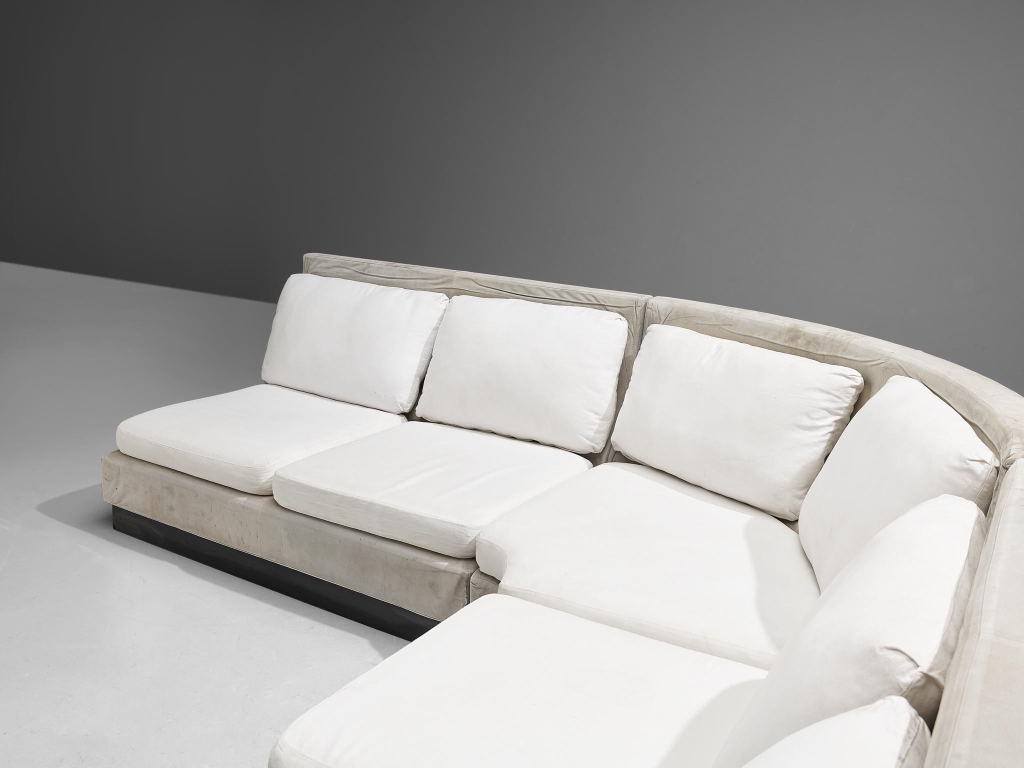 Canapé d'angle sectionnel Willy Rizzo pour Mario Sabot en tissu blanc en vente 3