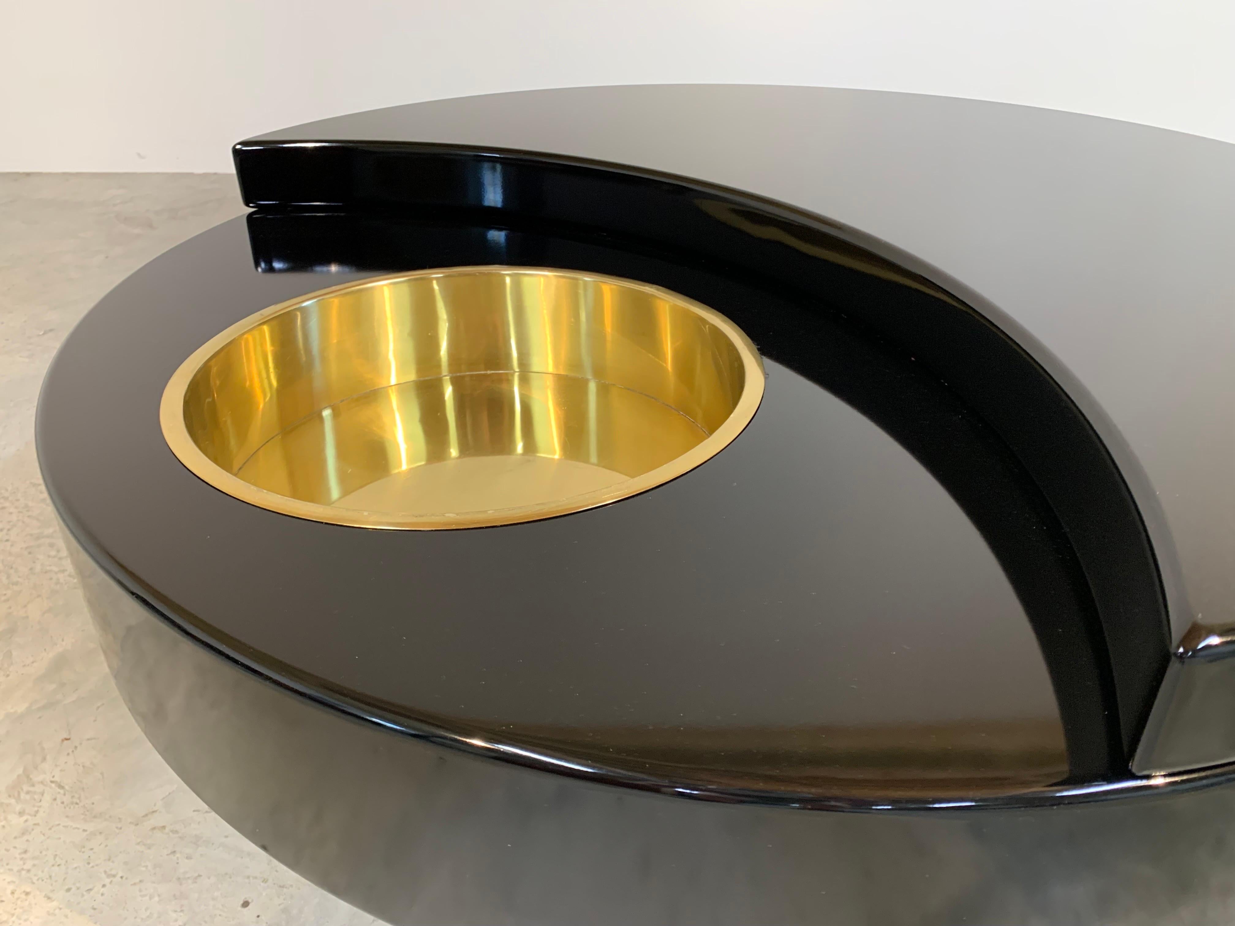 Italian Willy Rizzo for Mario Sabot TRG Revolving Cocktail Table Circa 1970