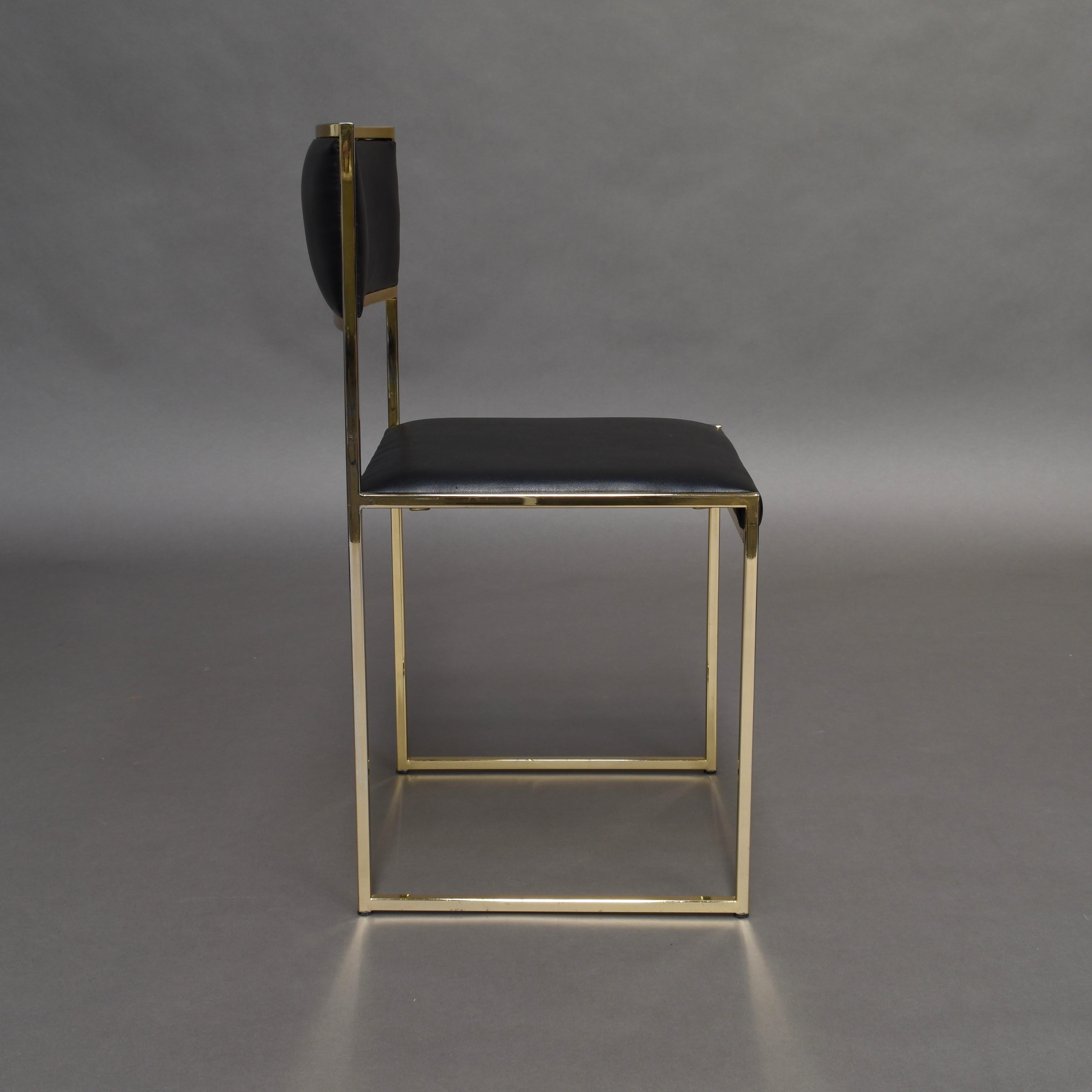 Willy Rizzo Gold-Plated Dining Chairs by Mario Sabot, Italy, 1970s 2