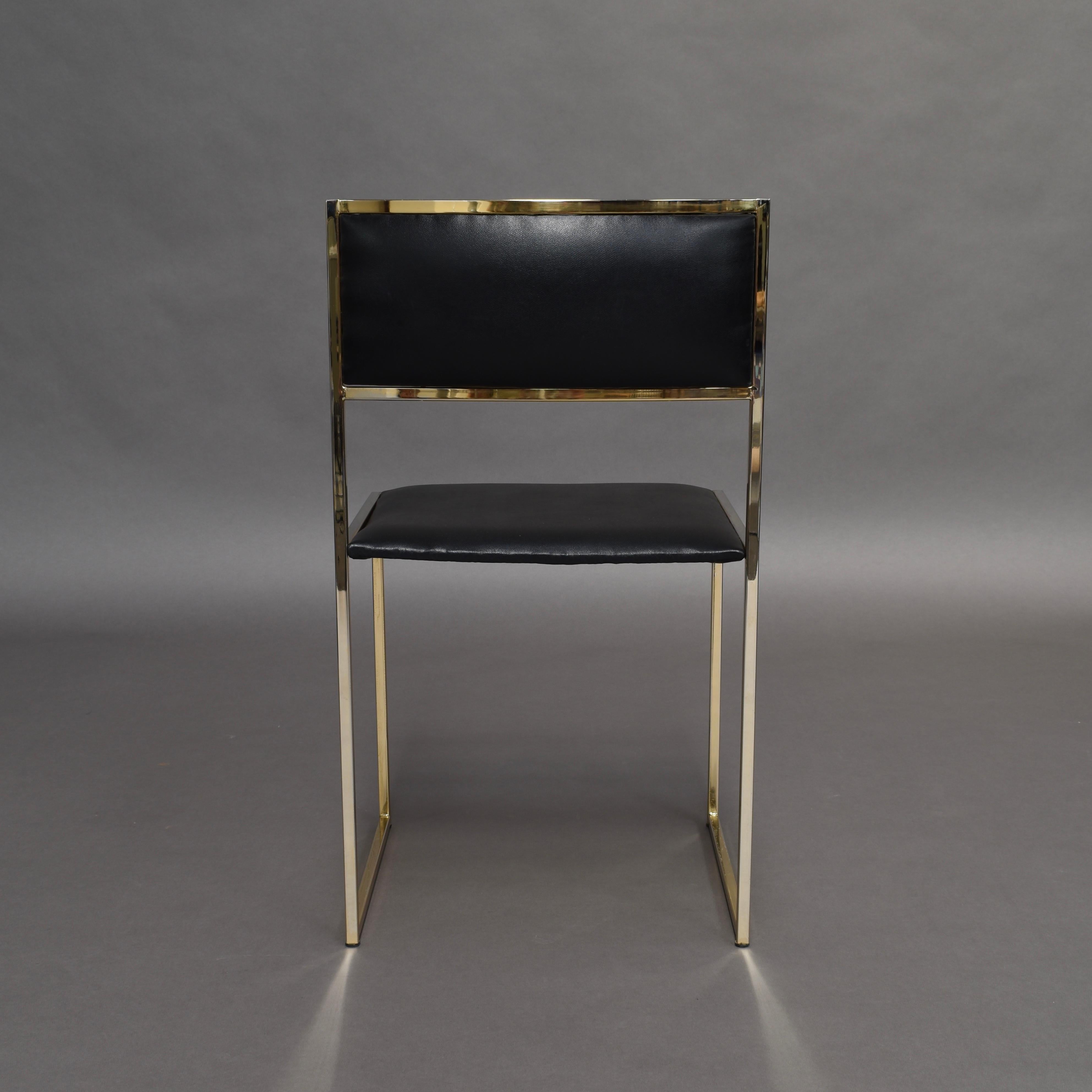 Willy Rizzo Gold-Plated Dining Chairs by Mario Sabot, Italy, 1970s 3